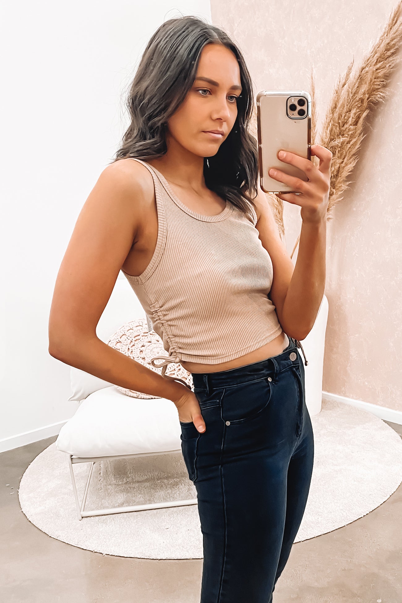 Bonnie Rib Tank Tan
