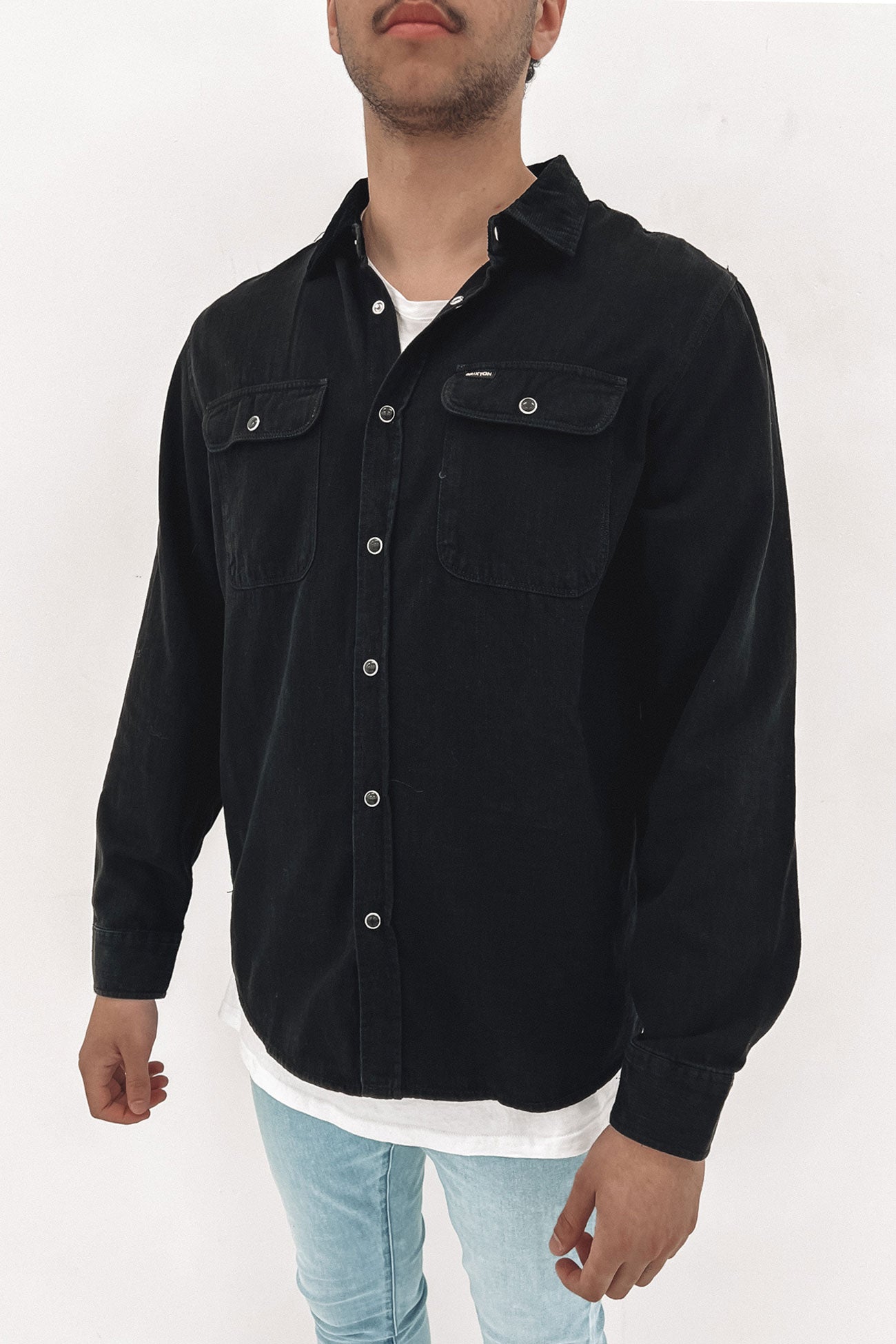 Bowery Long Sleeve Woven Shirt Worn Black