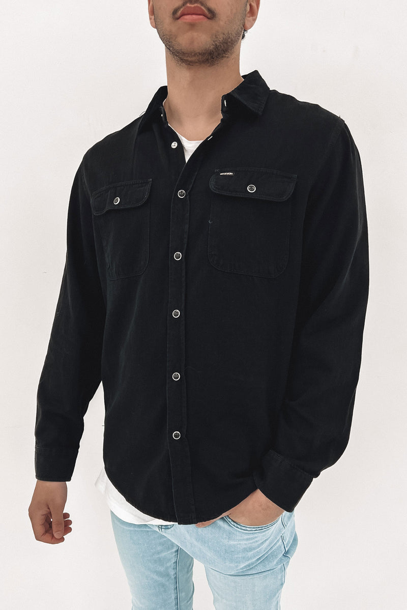Bowery Long Sleeve Woven Shirt Worn Black