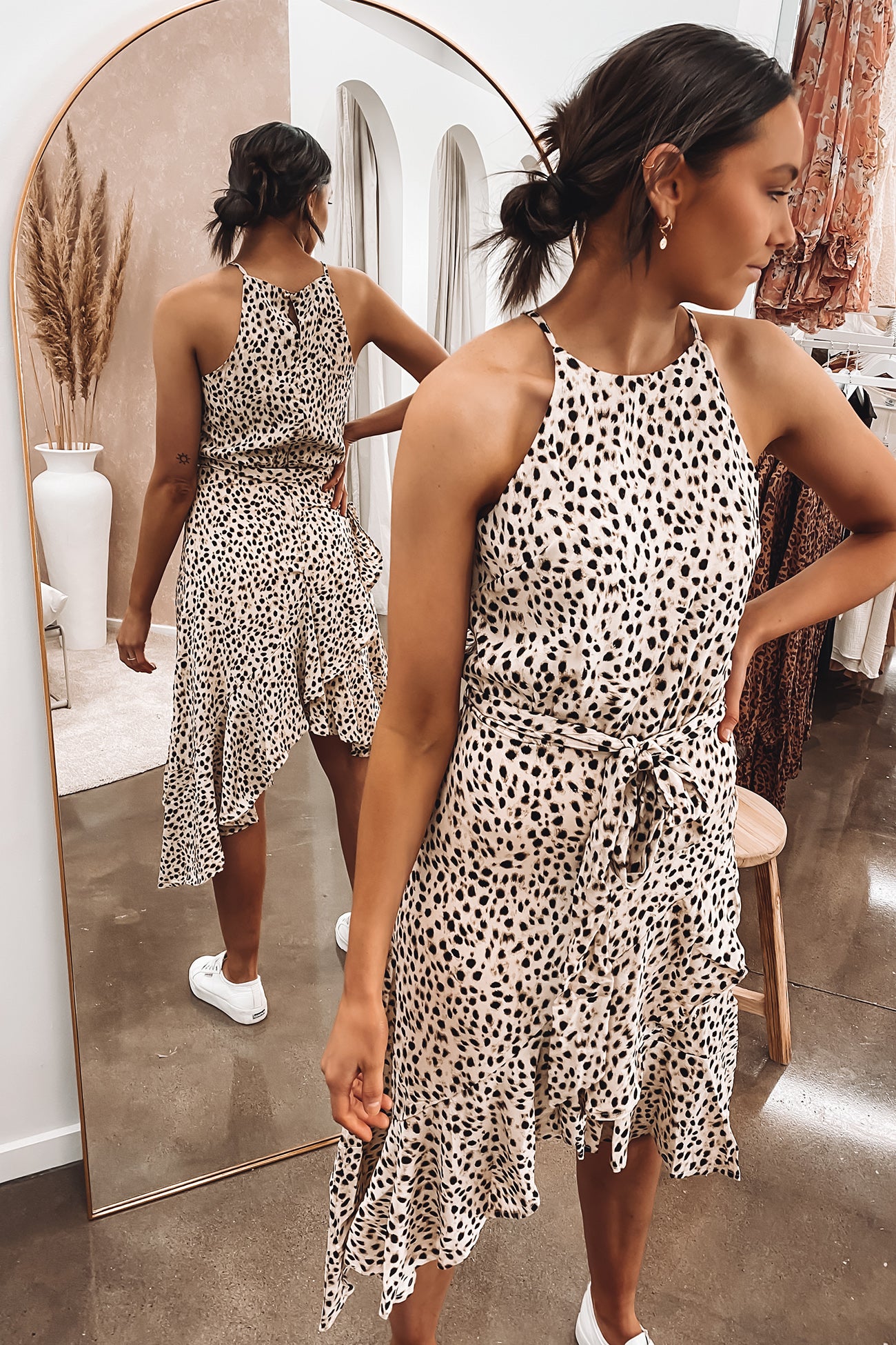 Brittany Midi Dress Tan