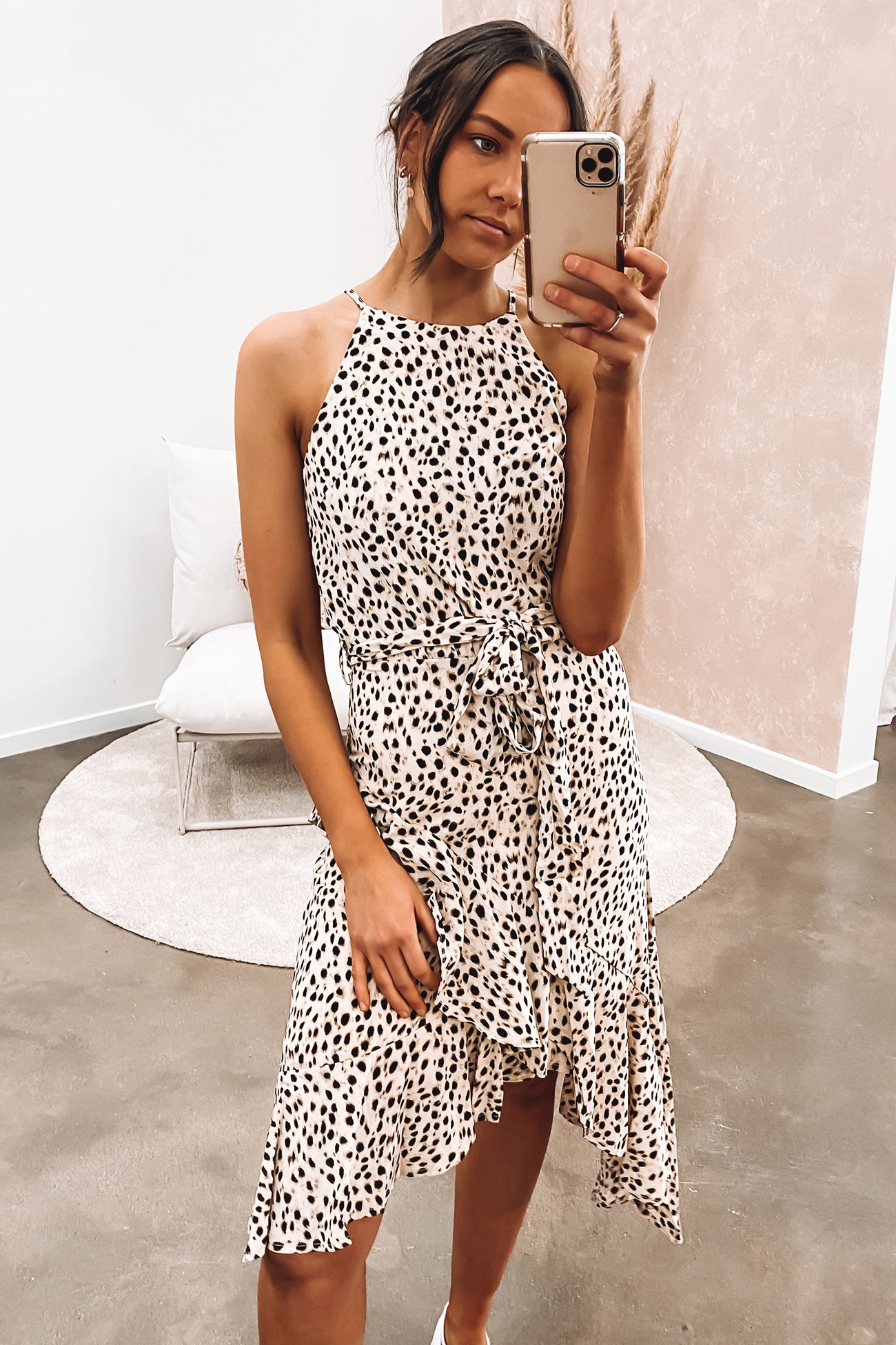 Brittany Midi Dress Tan