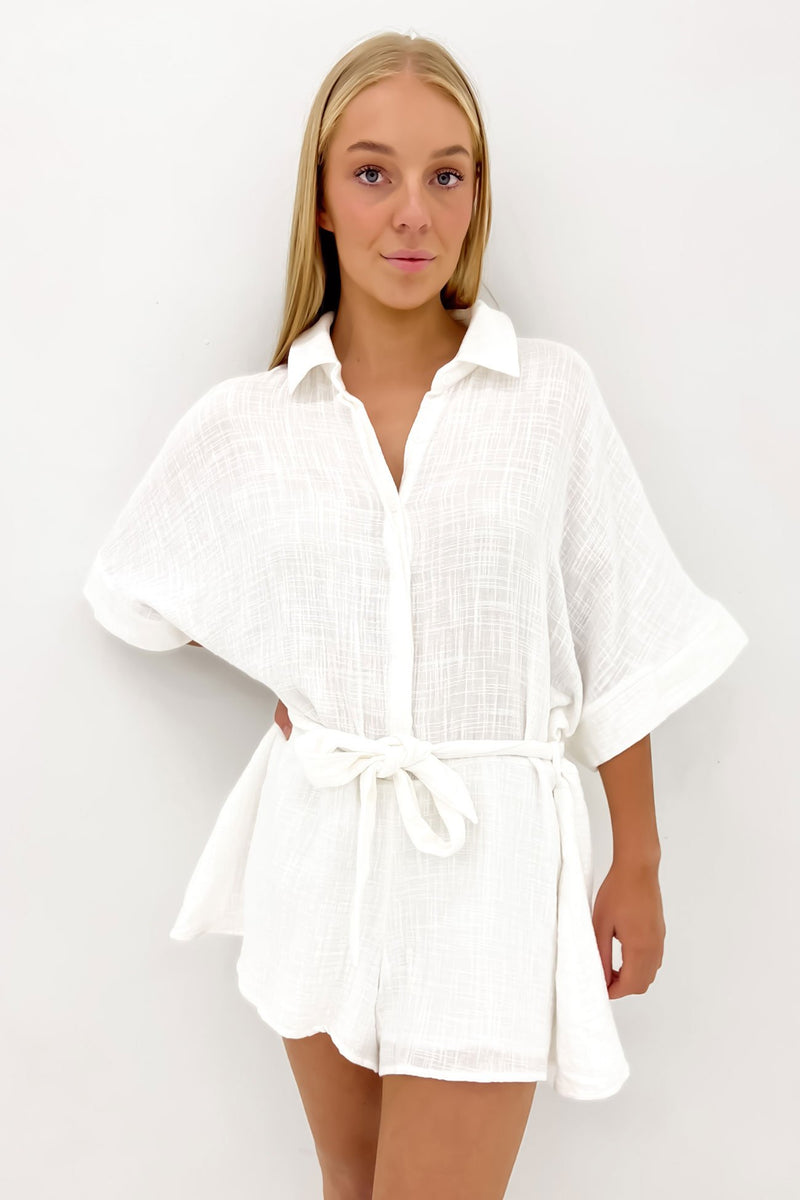 Bryony Playsuit White