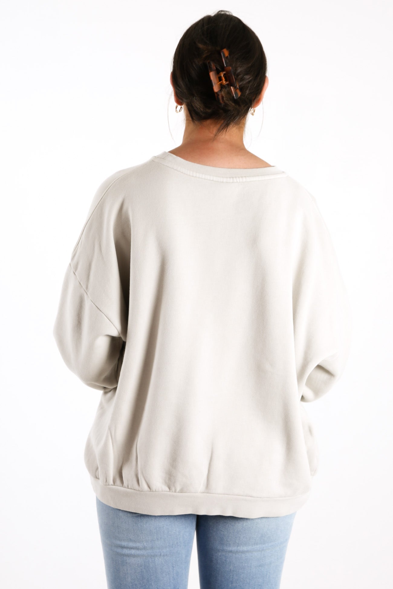 Campus Oversized Crew White Sand