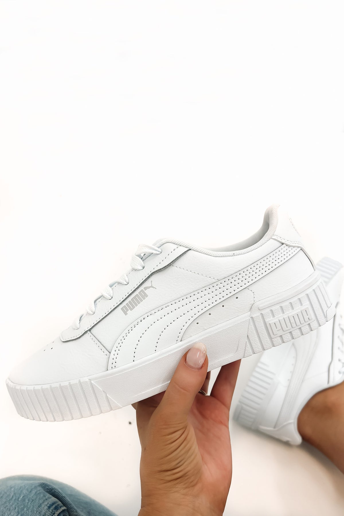 Carina leather sneaker puma white silver Clearance