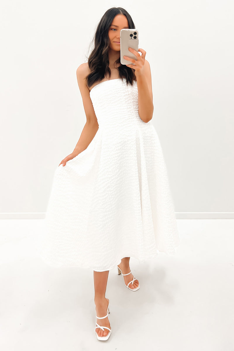 Carrie Strapless Dress Ivory
