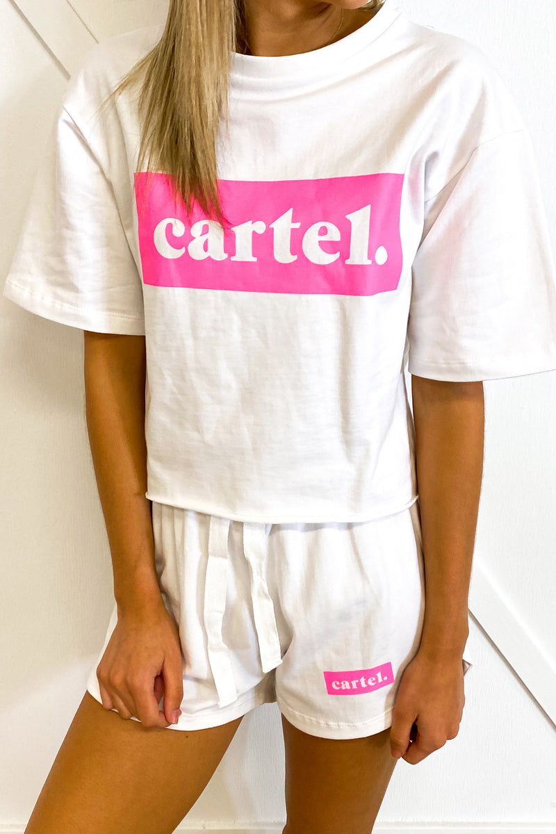 Cartel Tribe Logo Top White Pink