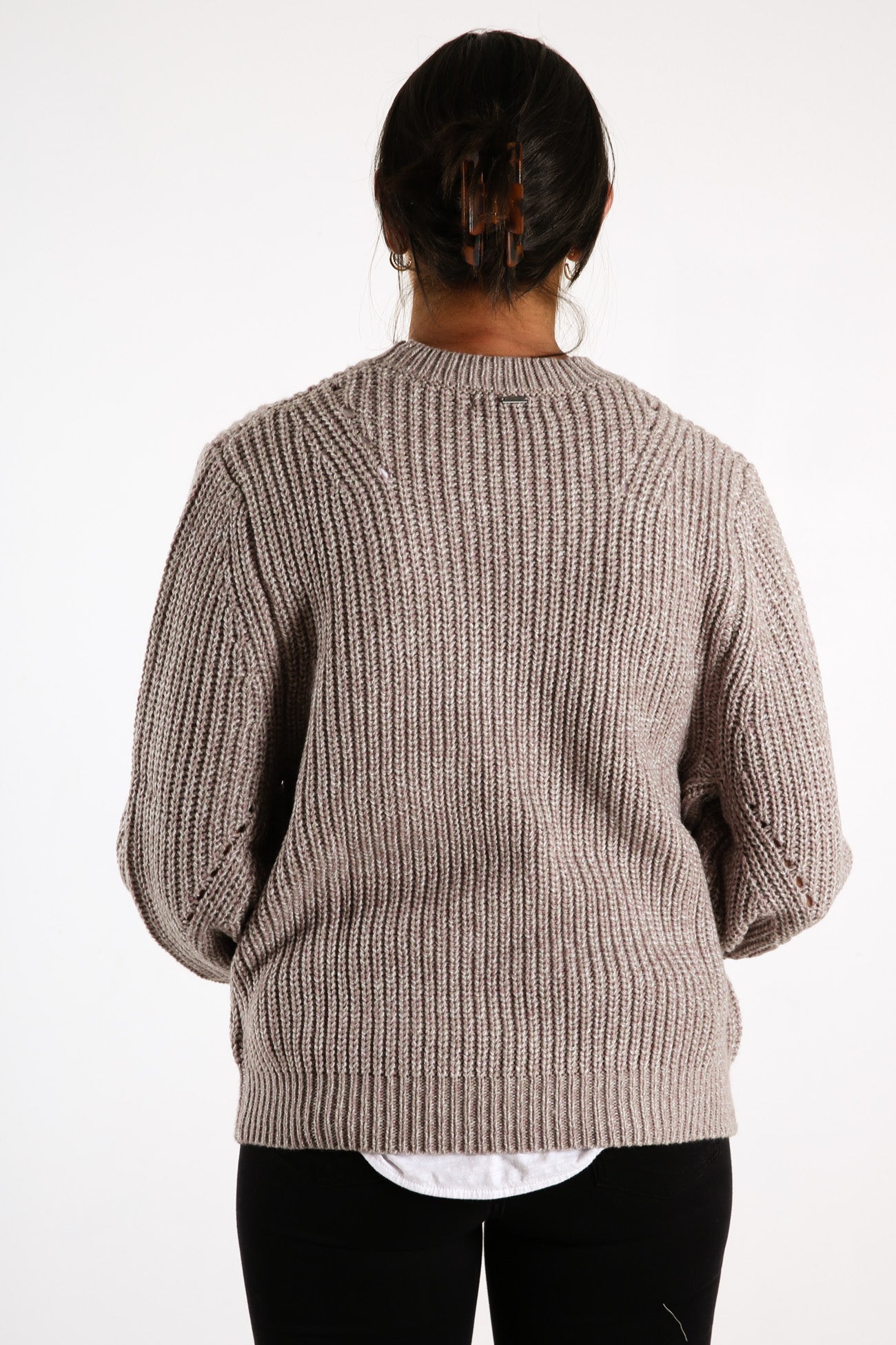 Caspian Crew Neck Knit Bark