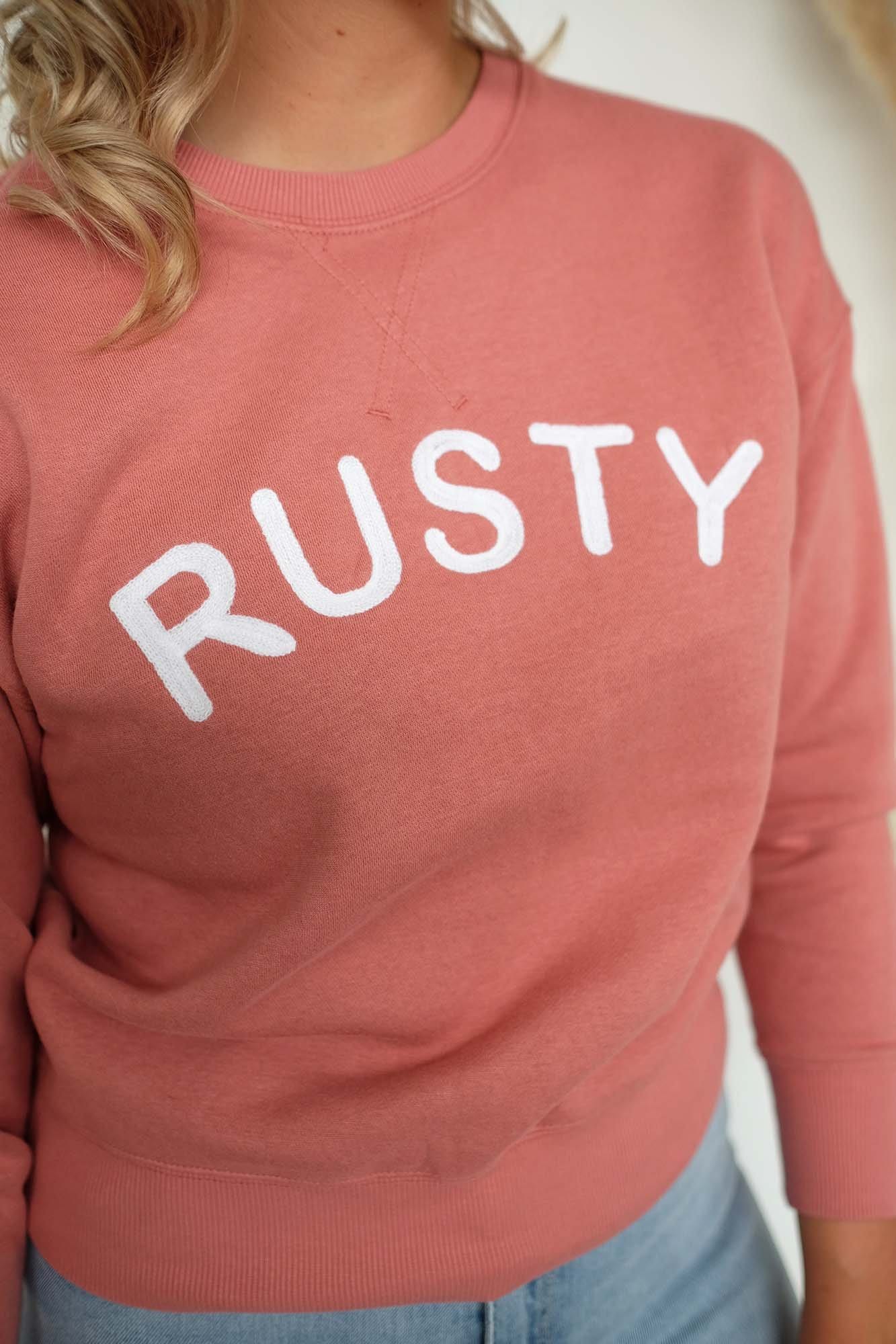 Chain Crew Neck Fleece Withered Rose Rusty - Jean Jail