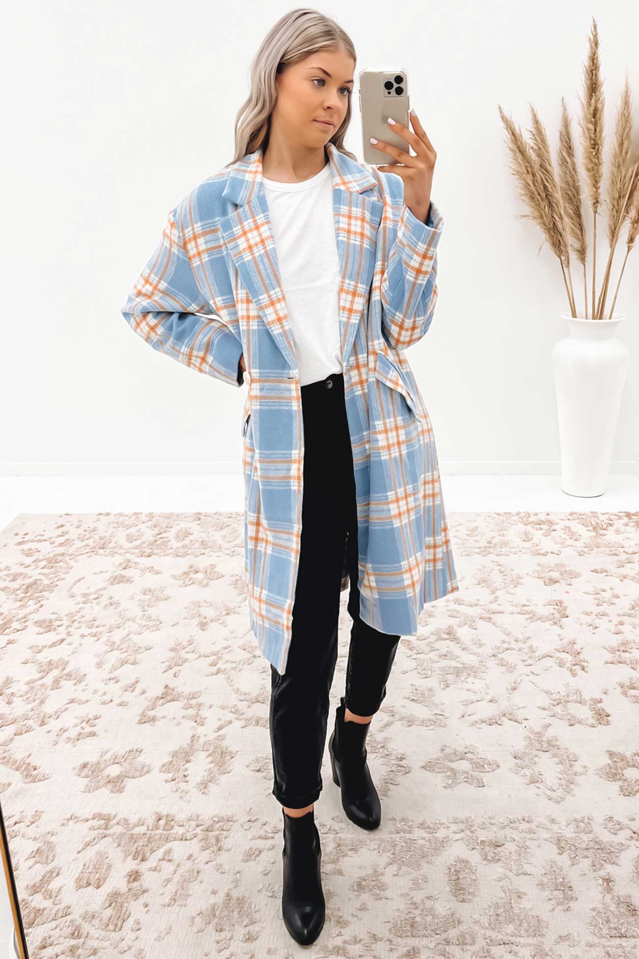 Chantelle Coat Blue Check