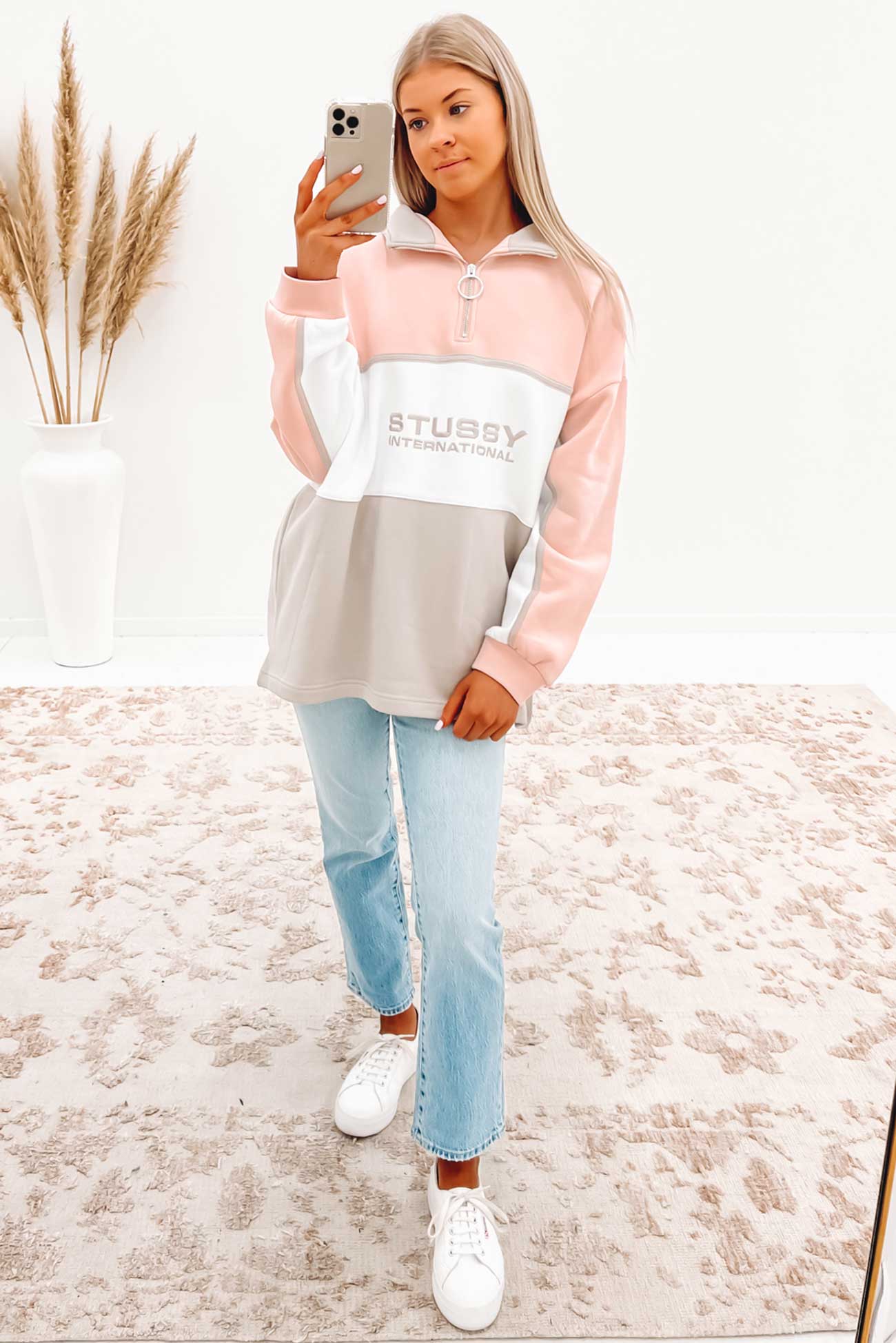 Chapters Panelled Fleece Blush
