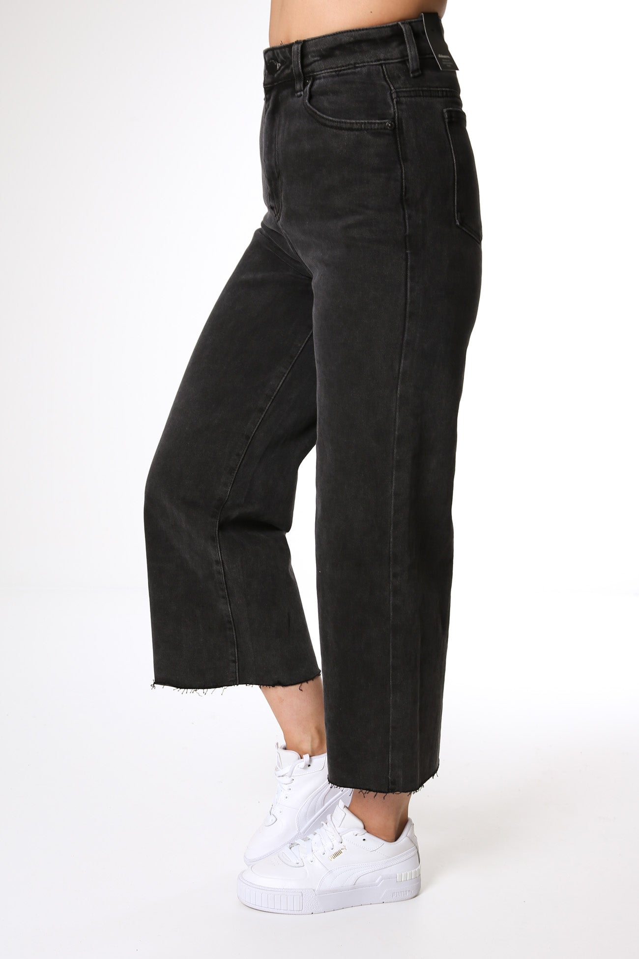 Charlie High Rise Wide Leg Jean Denim Faded Black