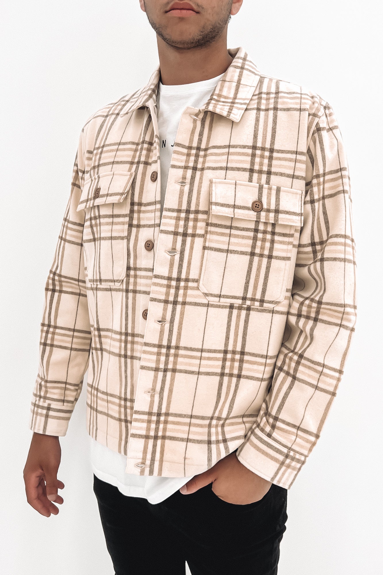Checked Overshirt Vintage White Check