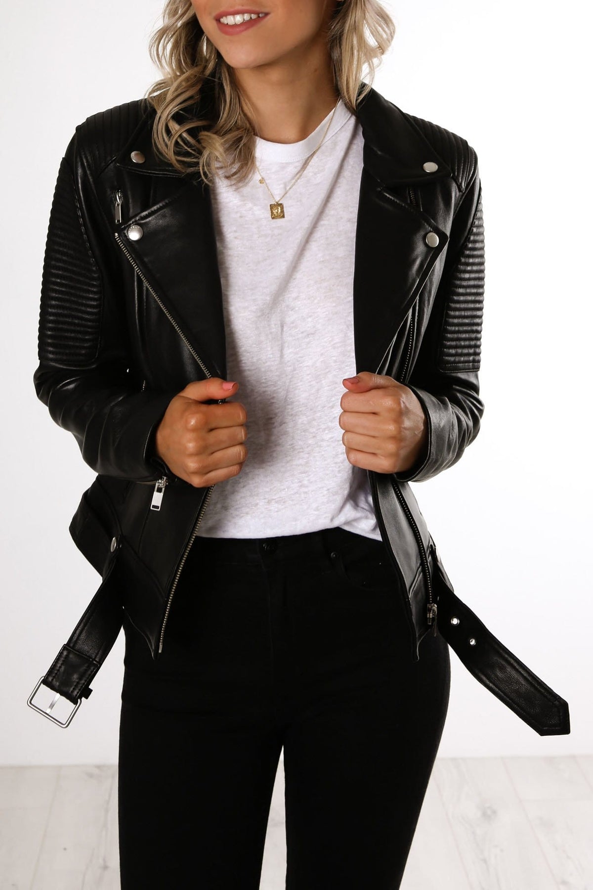 Goosecraft bottom zip detail on sale biker jacket