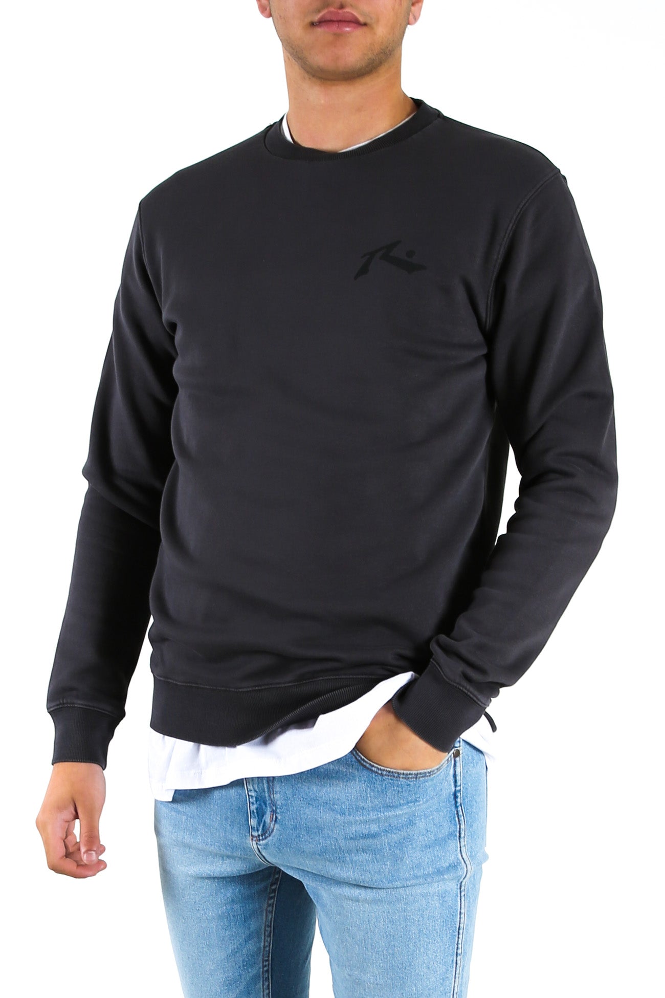 Comp Wash Crew Fleece Coal