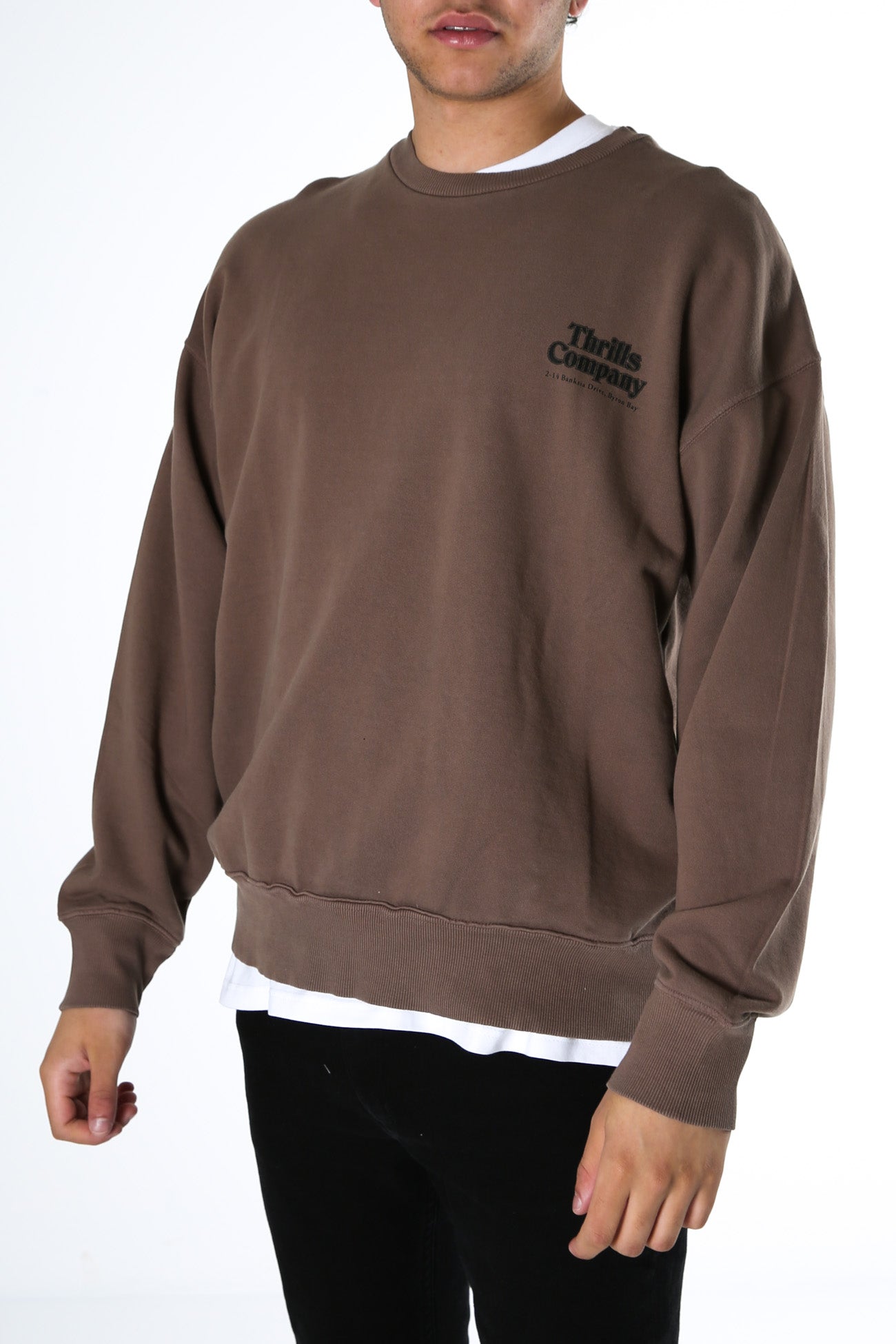 Company Pinline Stack Slouch Fit Crew Desert