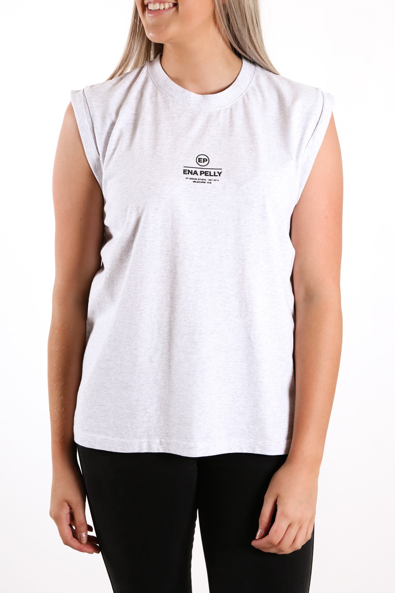 Core Muscle Tank White Marle