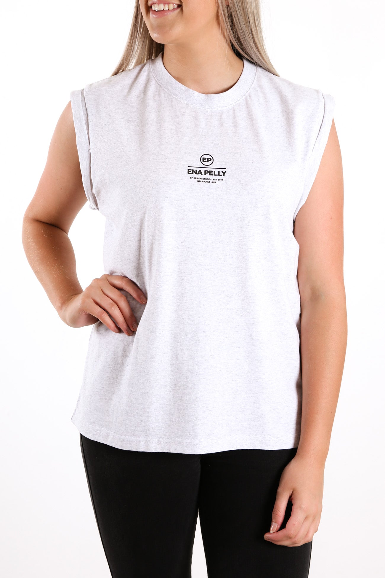 Core Muscle Tank White Marle