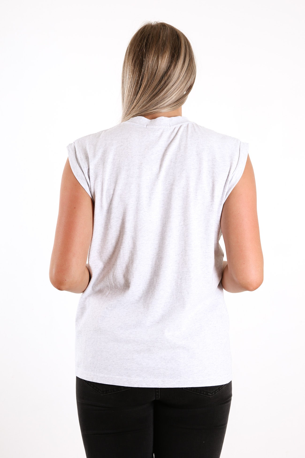 Core Muscle Tank White Marle