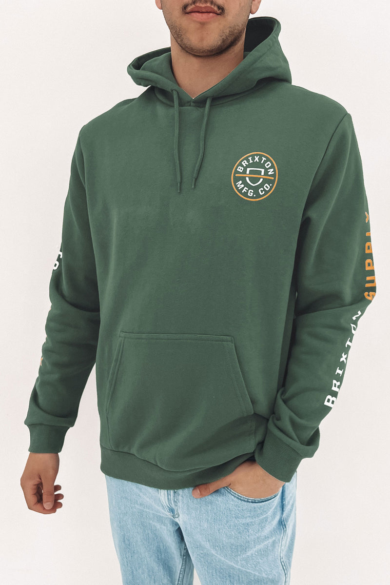 Crest Hood Deep Forest Bright Gold White