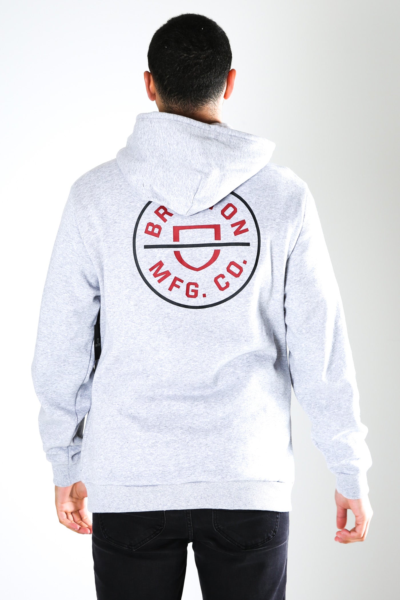 Crest Hood Heather Grey Red