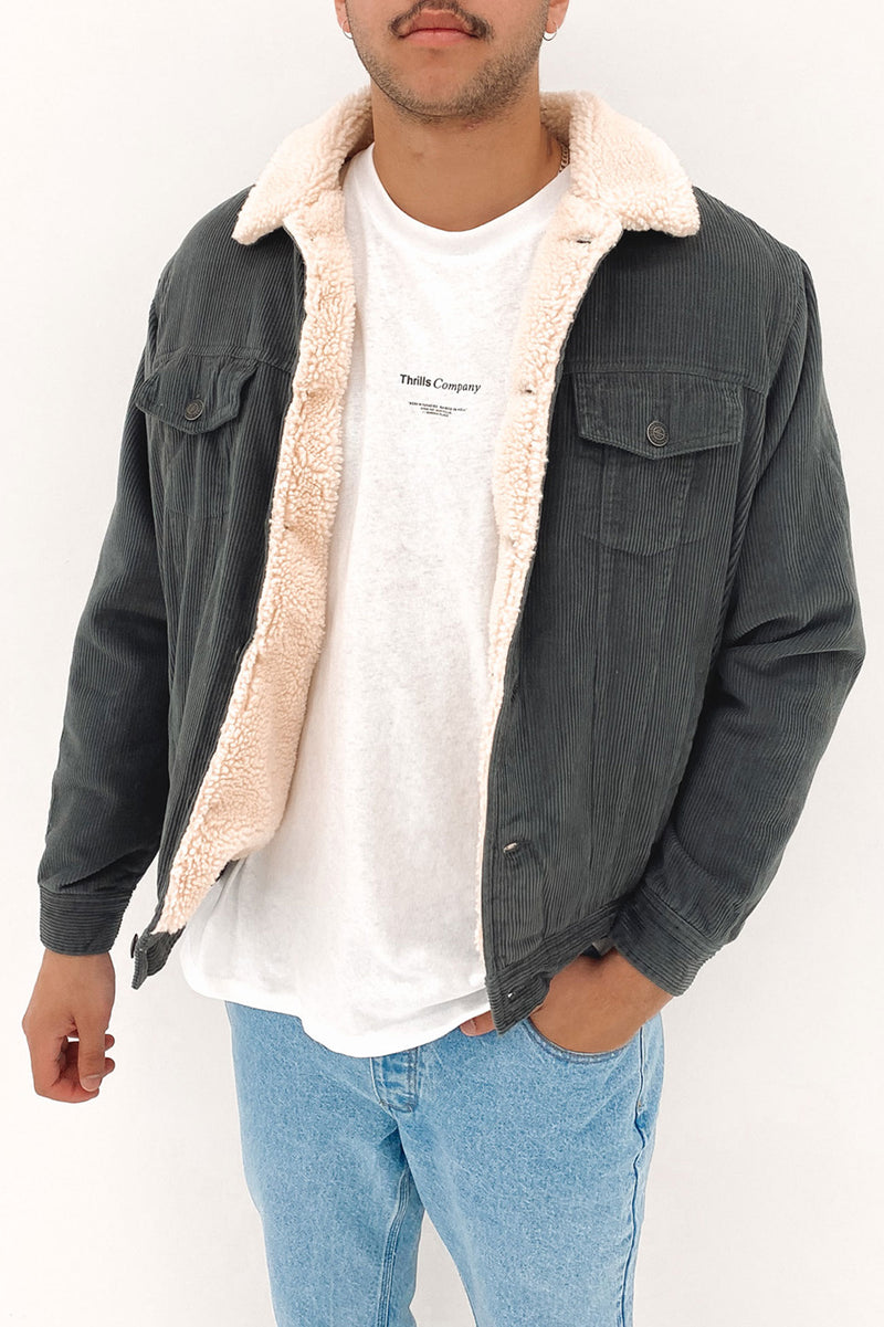 Grey cord hotsell jacket