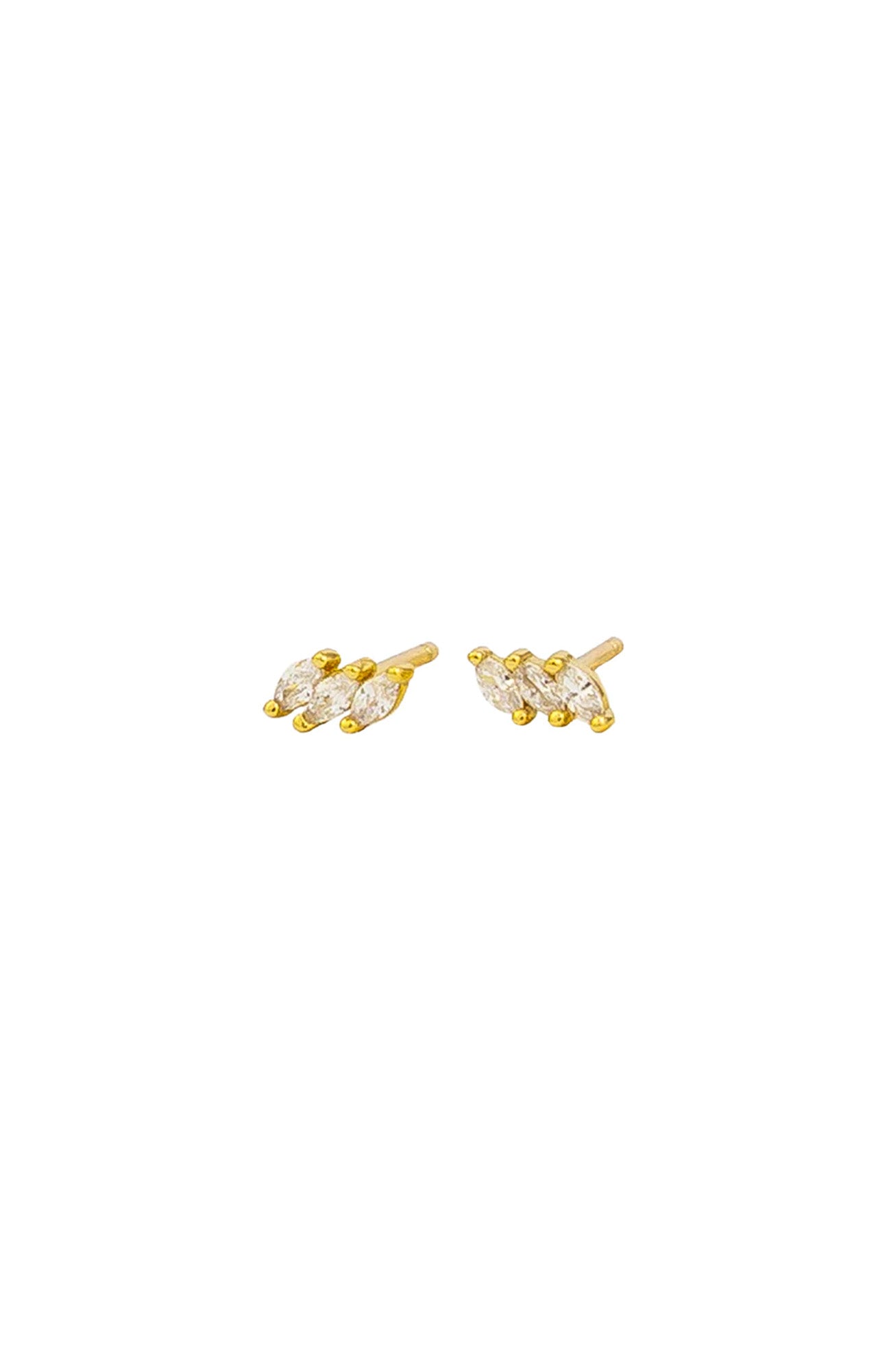Crystal Nellie Studs Sterling Silver Gold