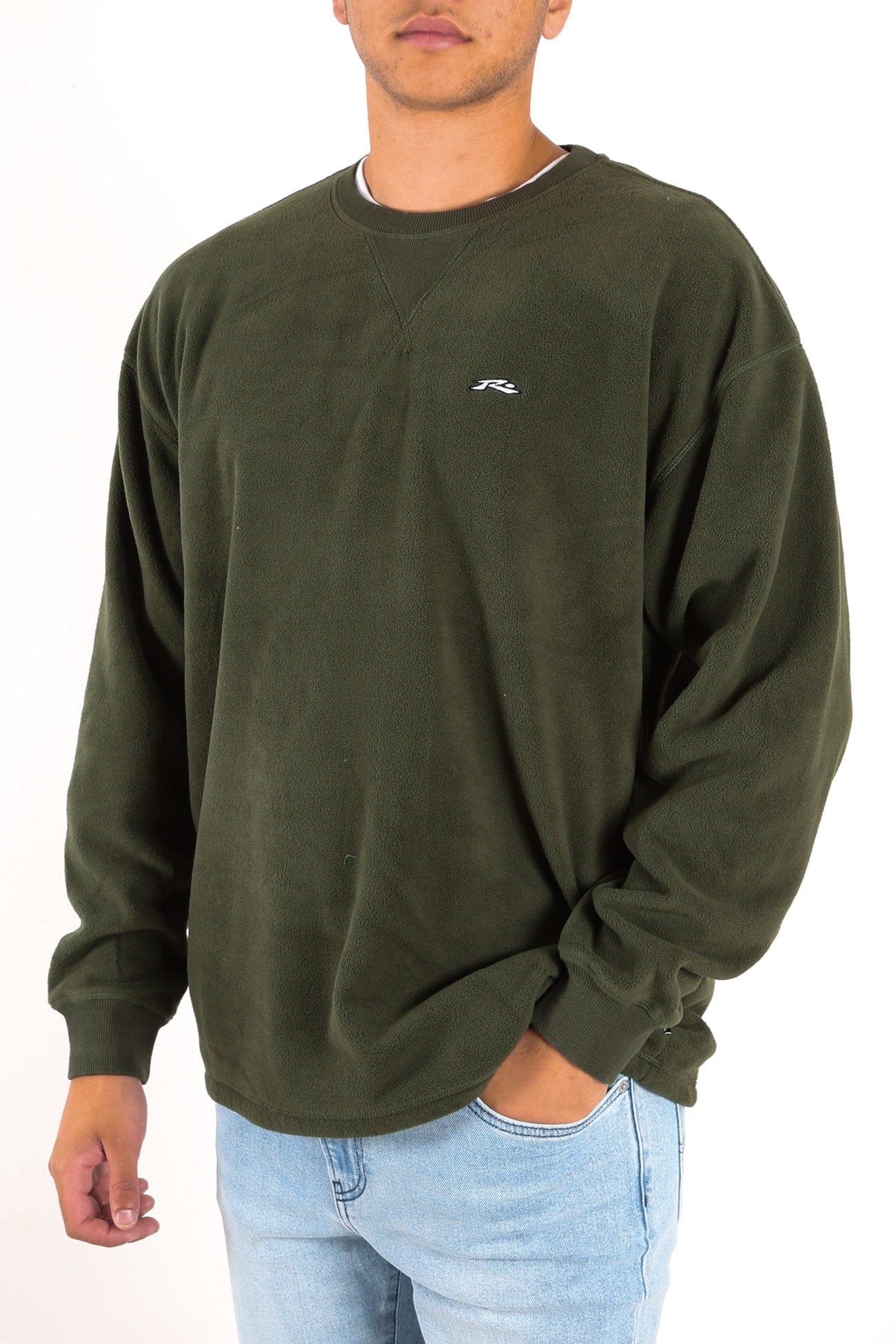Cypress Crew Polar Fleece Gun Green