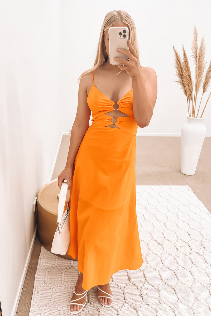 Dahlia Midi Dress Orange
