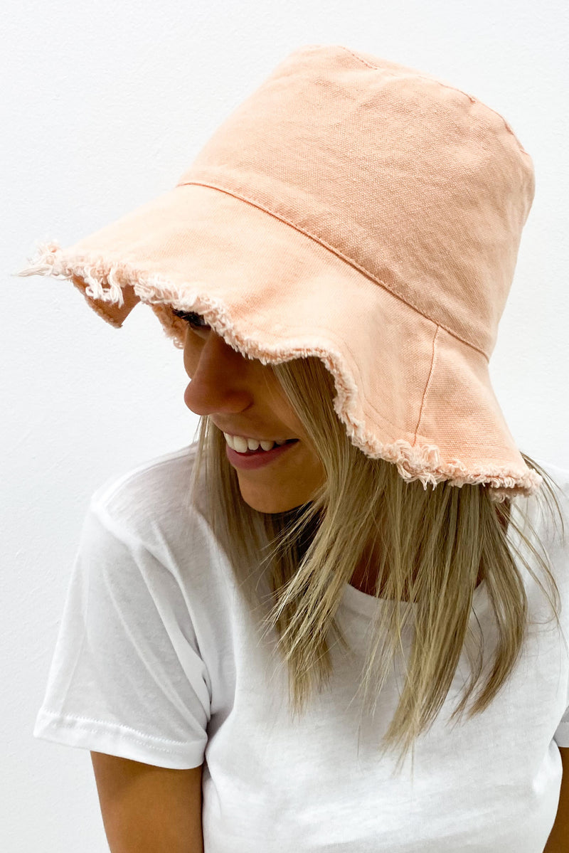 Darcy Frayed Canvas Bucket Hat