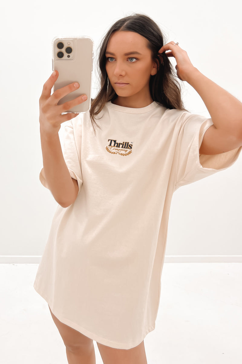 Deluxe Box Fit Tee Dress Unbleached