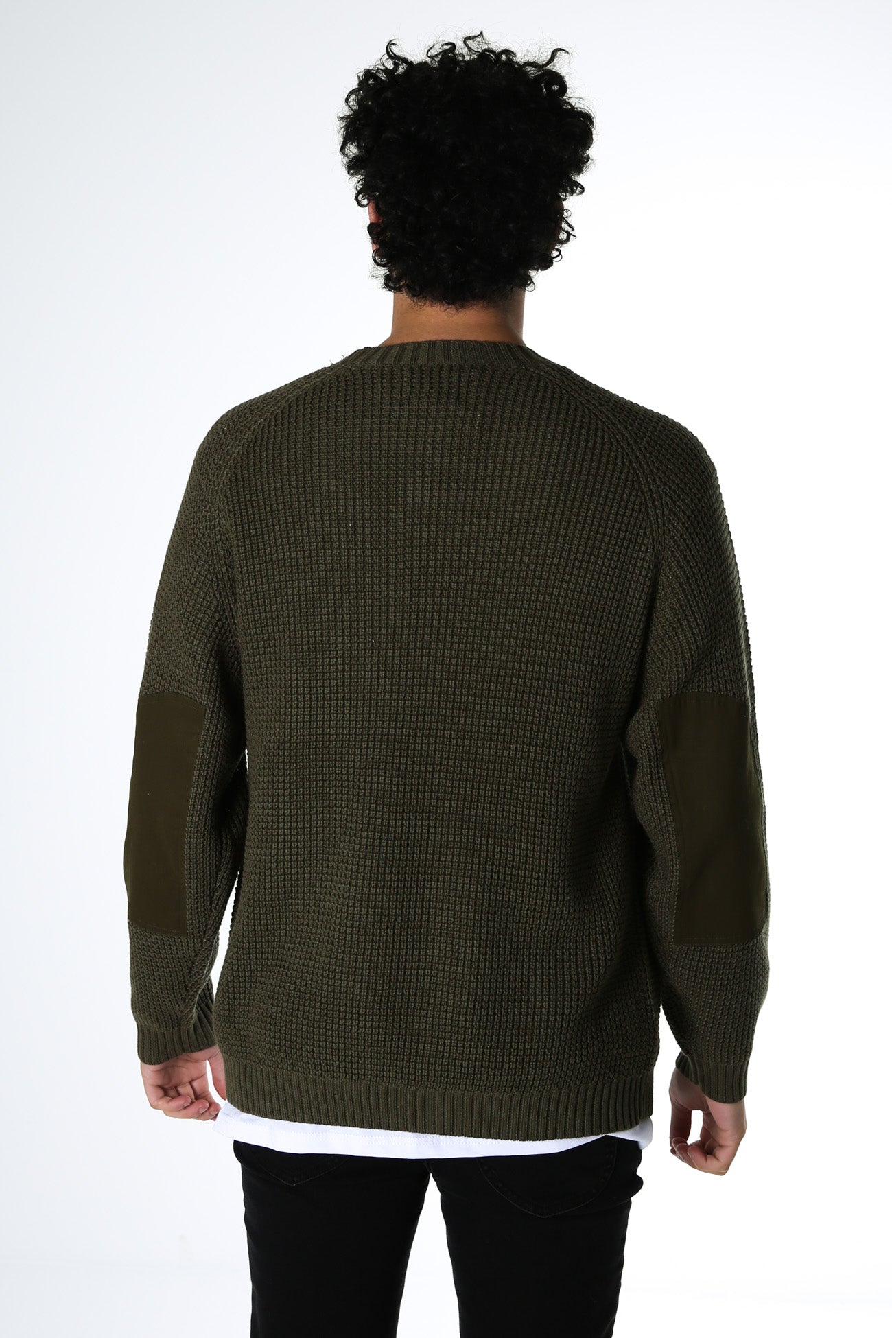 Disposal Crew Neck Knit Gun Green