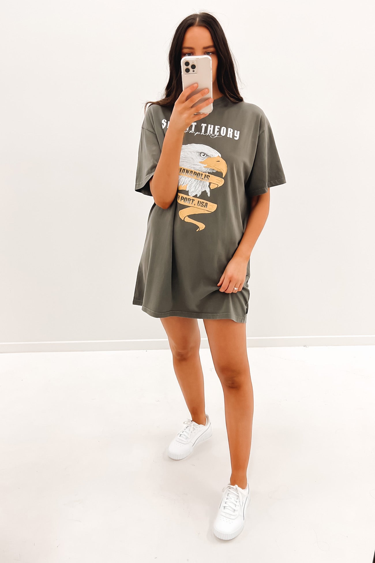 Eagle Eye Tee Dress Charcoal