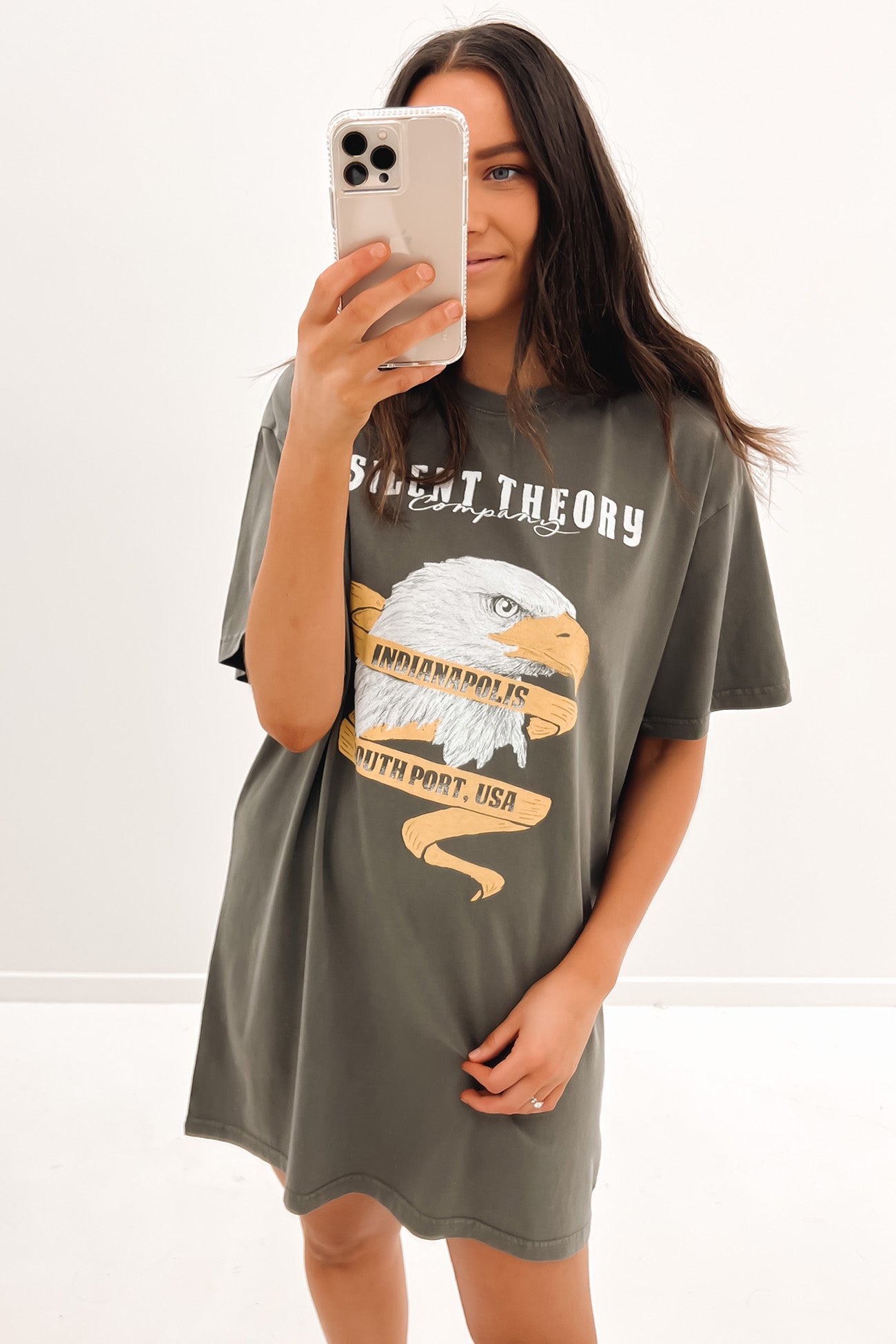 Eagle Eye Tee Dress Charcoal