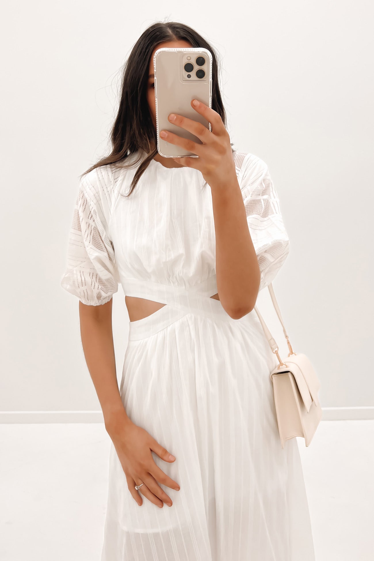 Elkie Midi Dress White