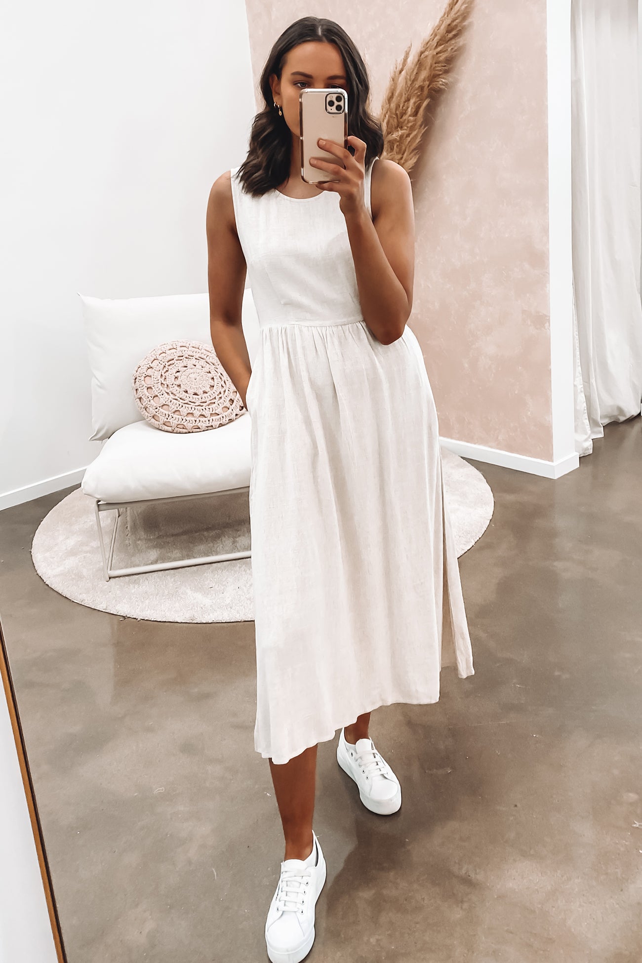 Eloise Midi Dress Beige