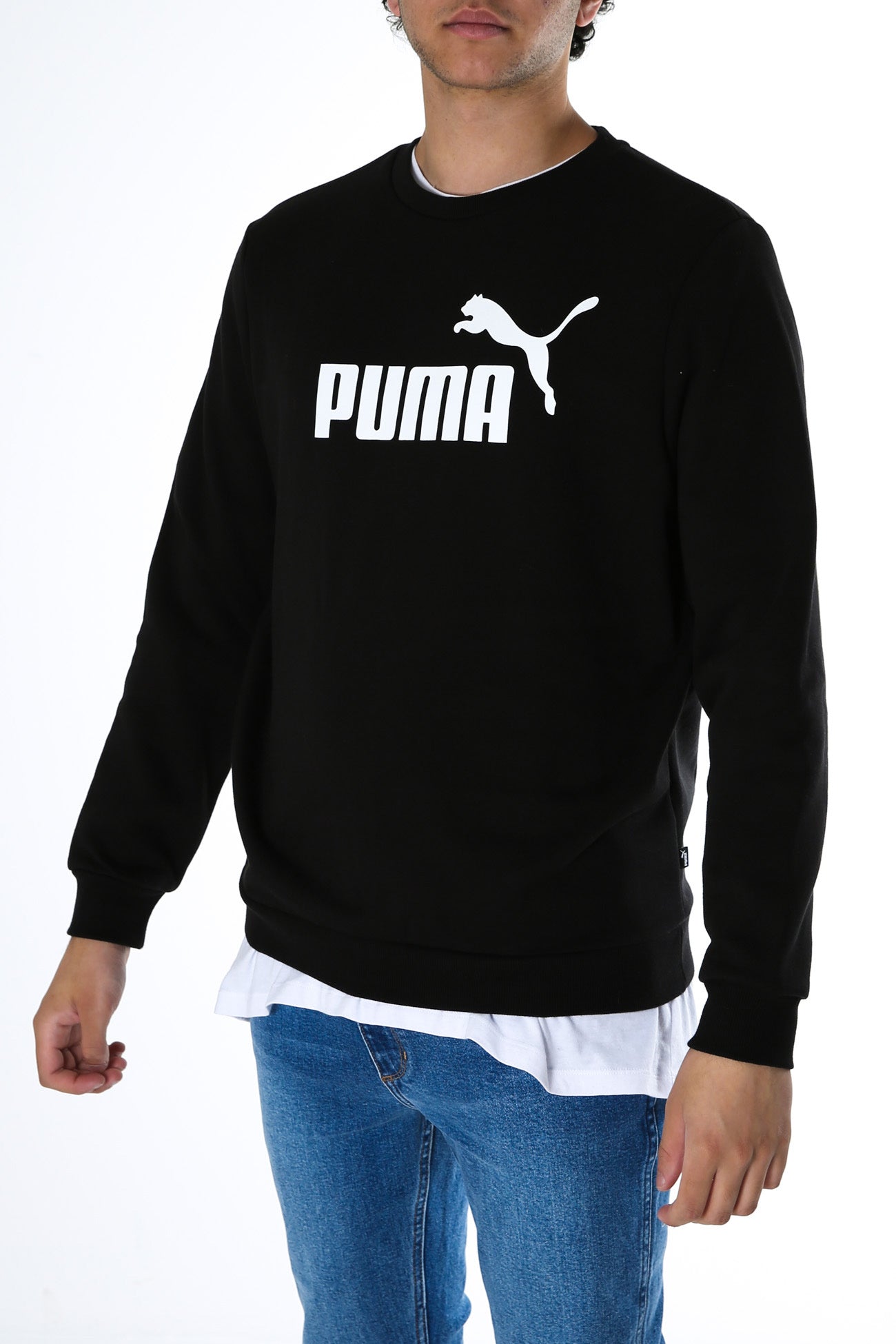 Essentials Big Logo Crew Neck Sweater Puma Black