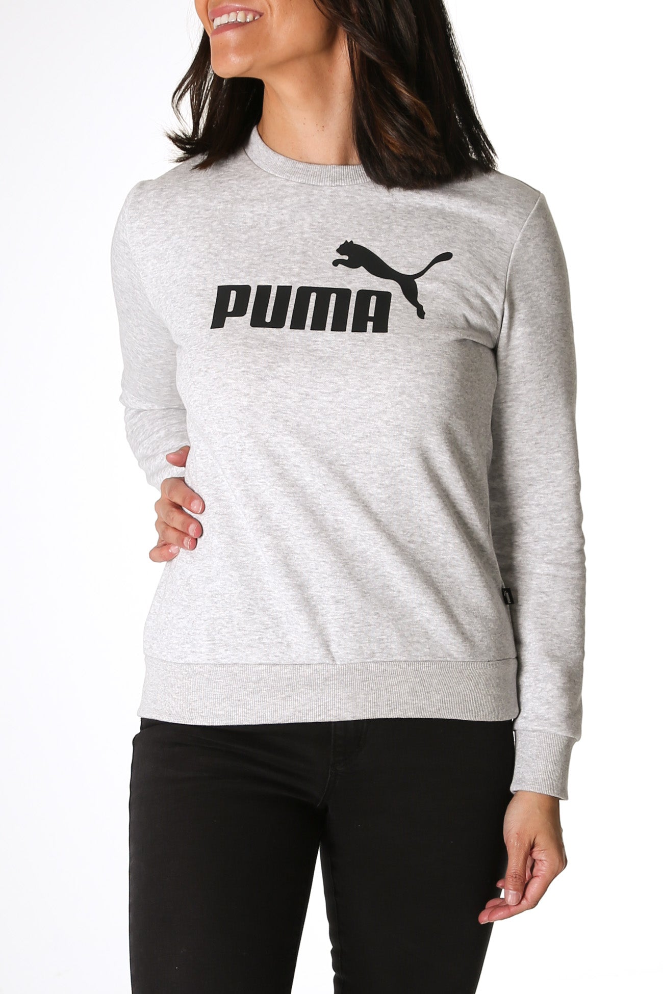 Essentials Logo Crew Neck Sweater Light Gray Heather
