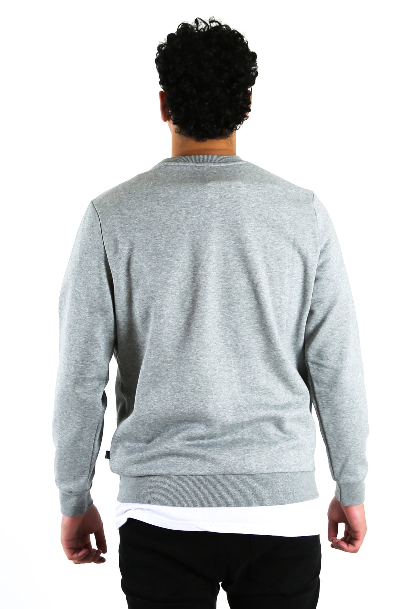 Essentials+ Two Tone Big Logo Crew Neck Sweater Medium Gray Heather