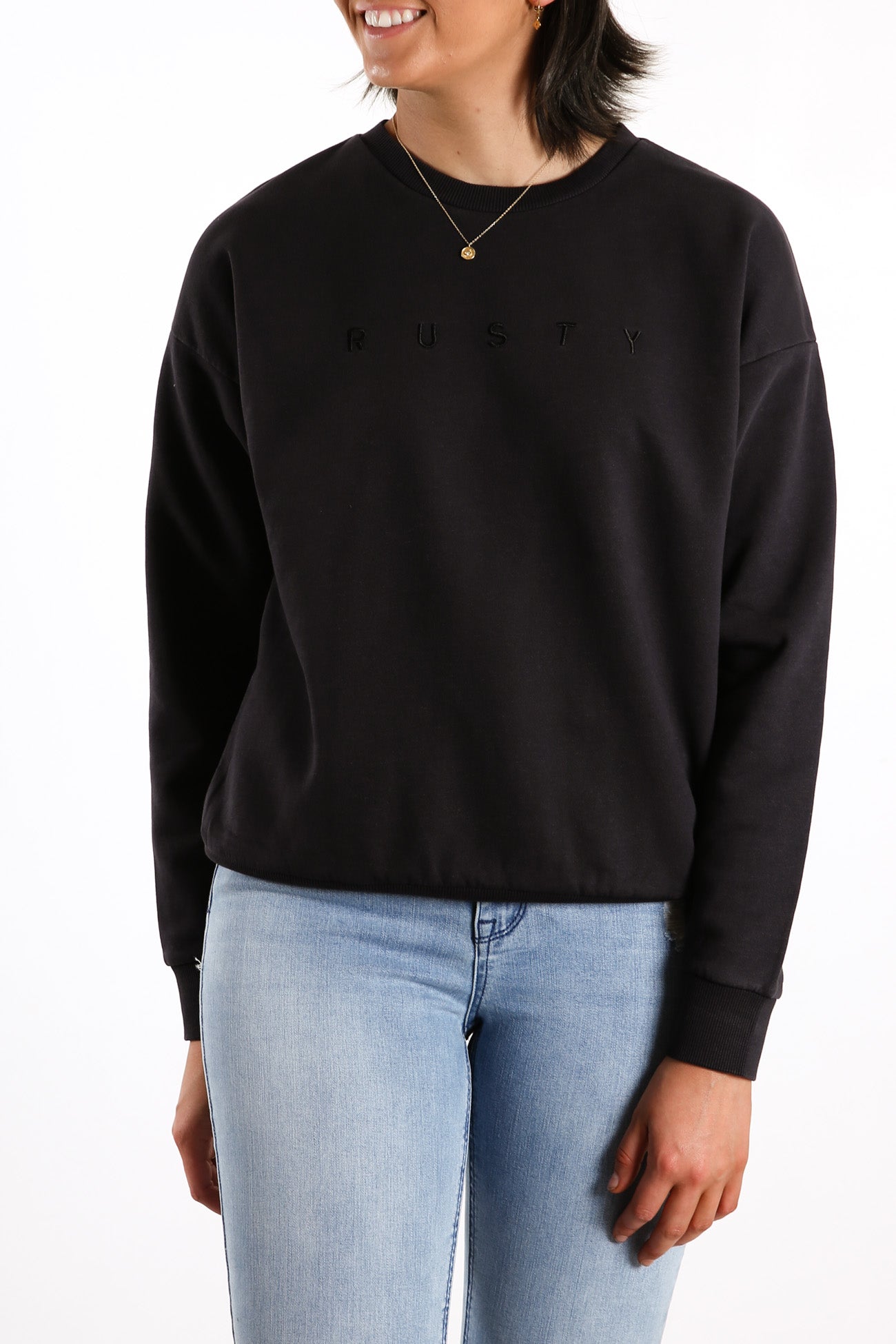 Essentials Ember Crew Neck Fleece Black
