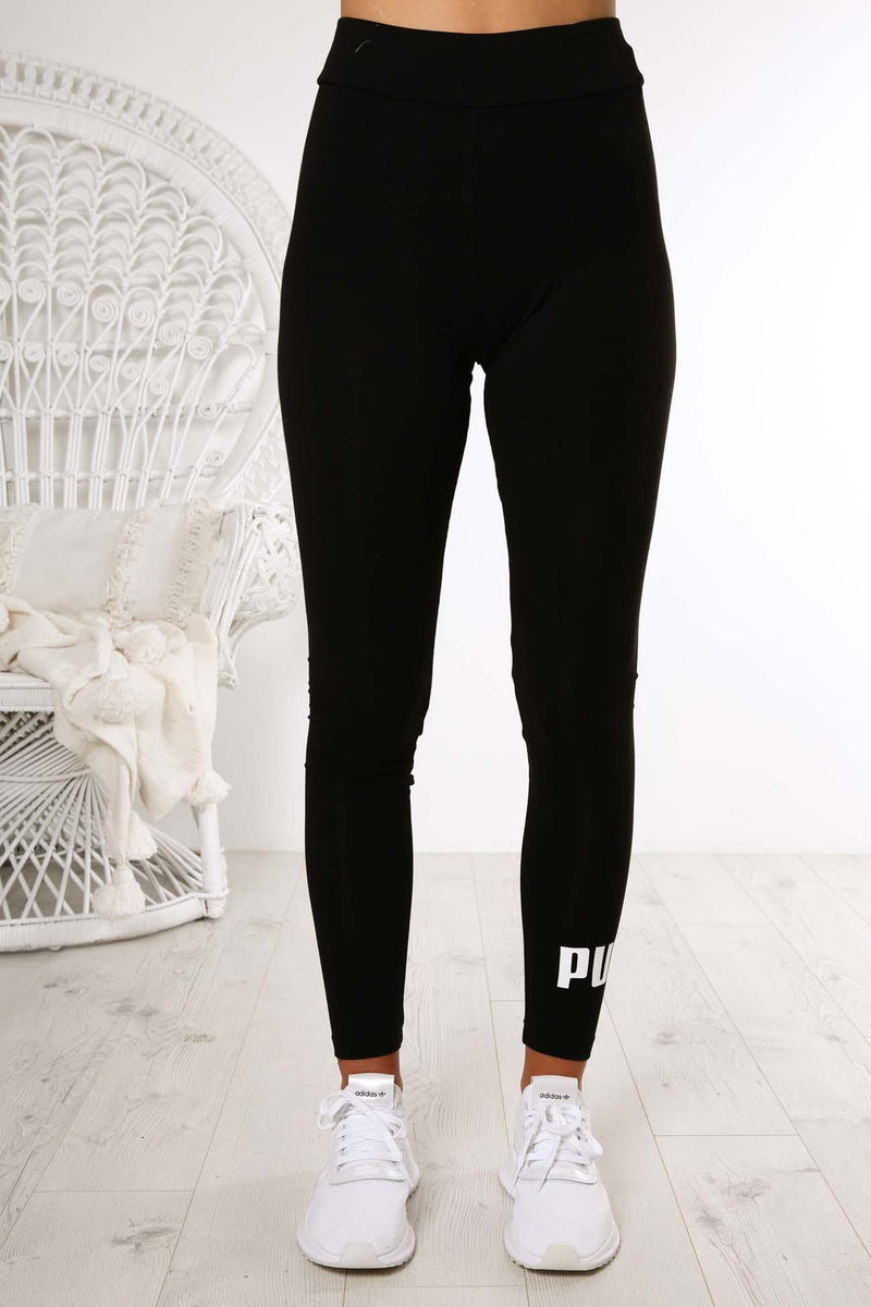 Essentials Logo Leggings Cotton Black Puma - Jean Jail