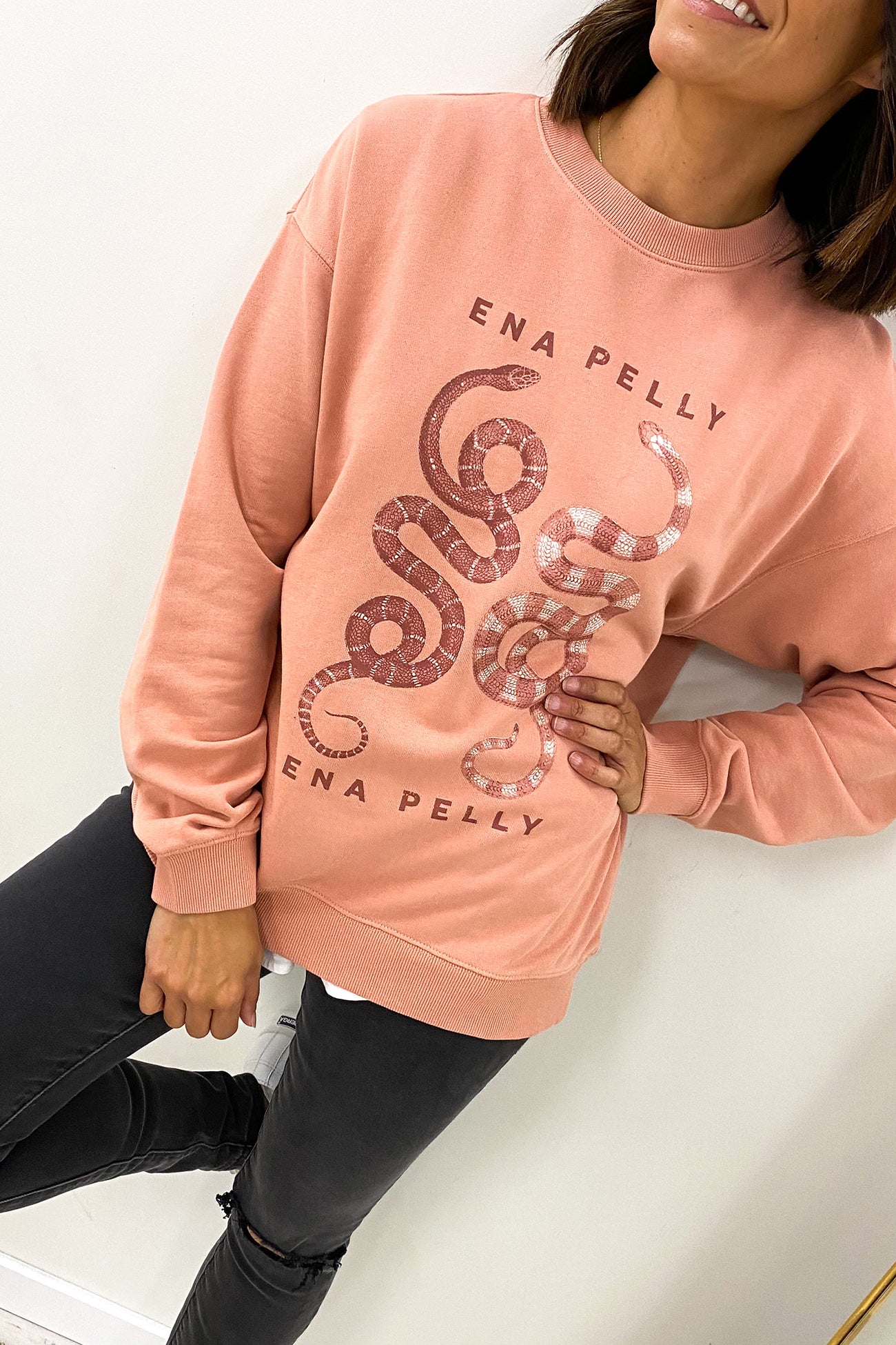 Ying Yang Sweatshirt Cameo Pink
