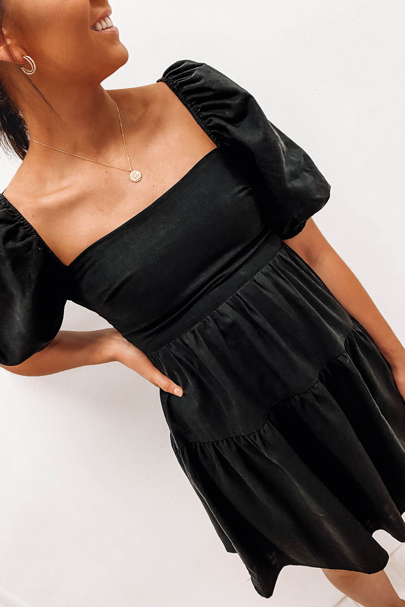 Falling Mini Dress Black