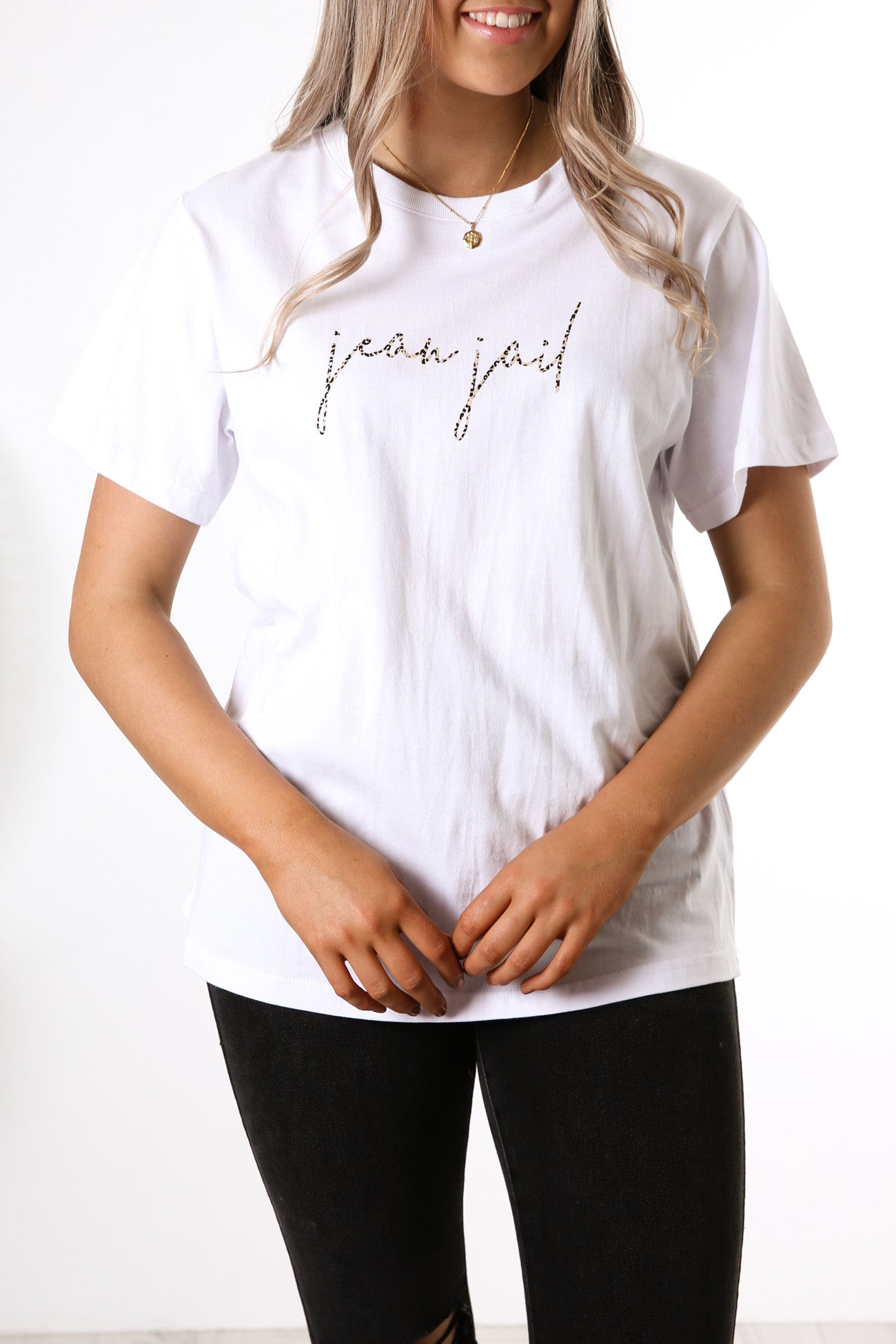 Fearless Tee White Leopard