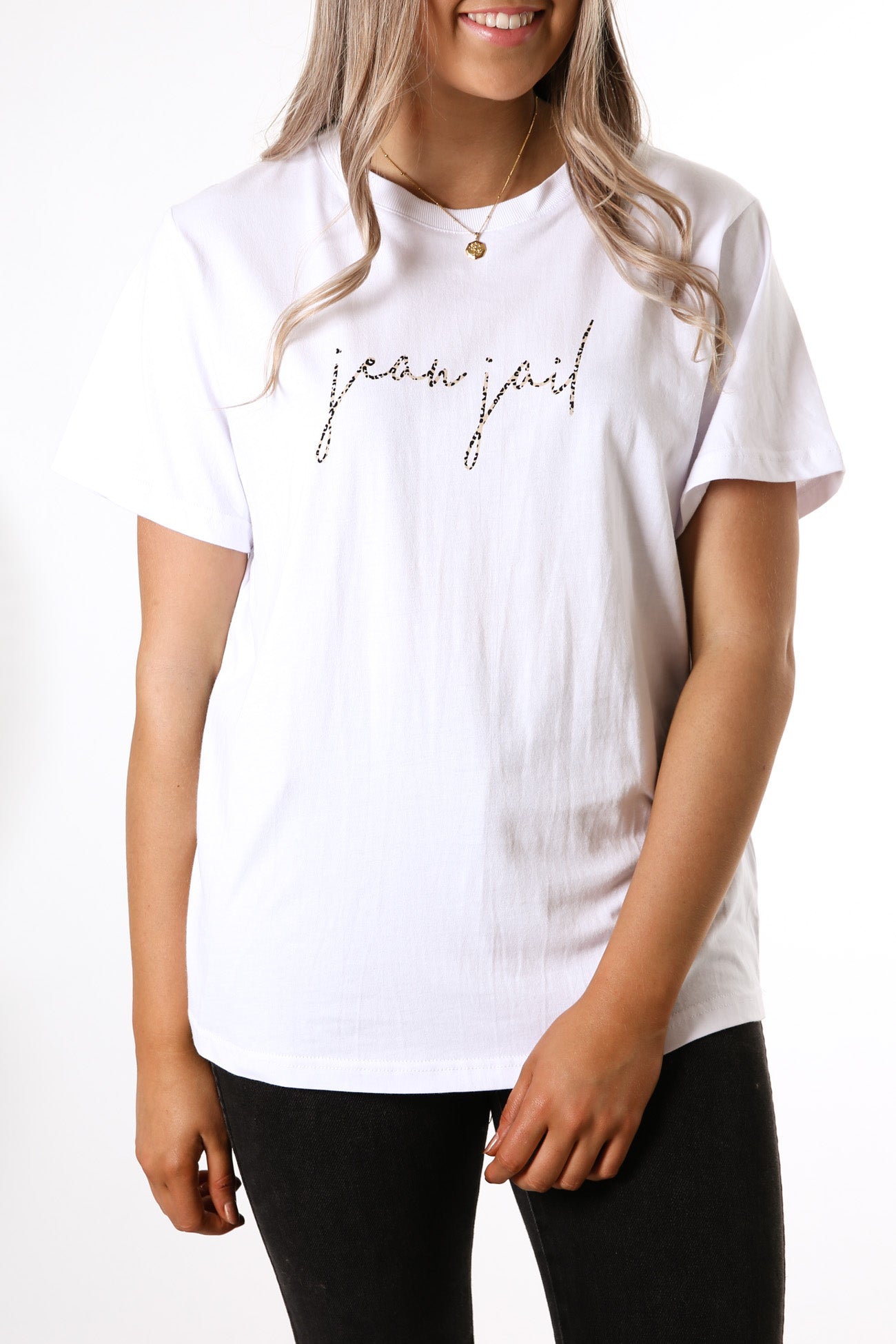 Fearless Tee White Leopard