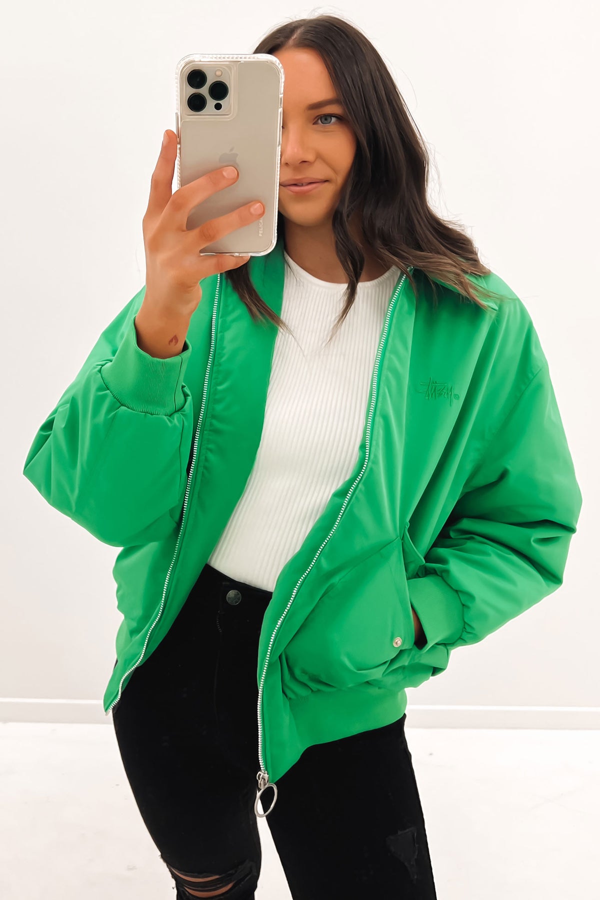 Green sales flight jacket