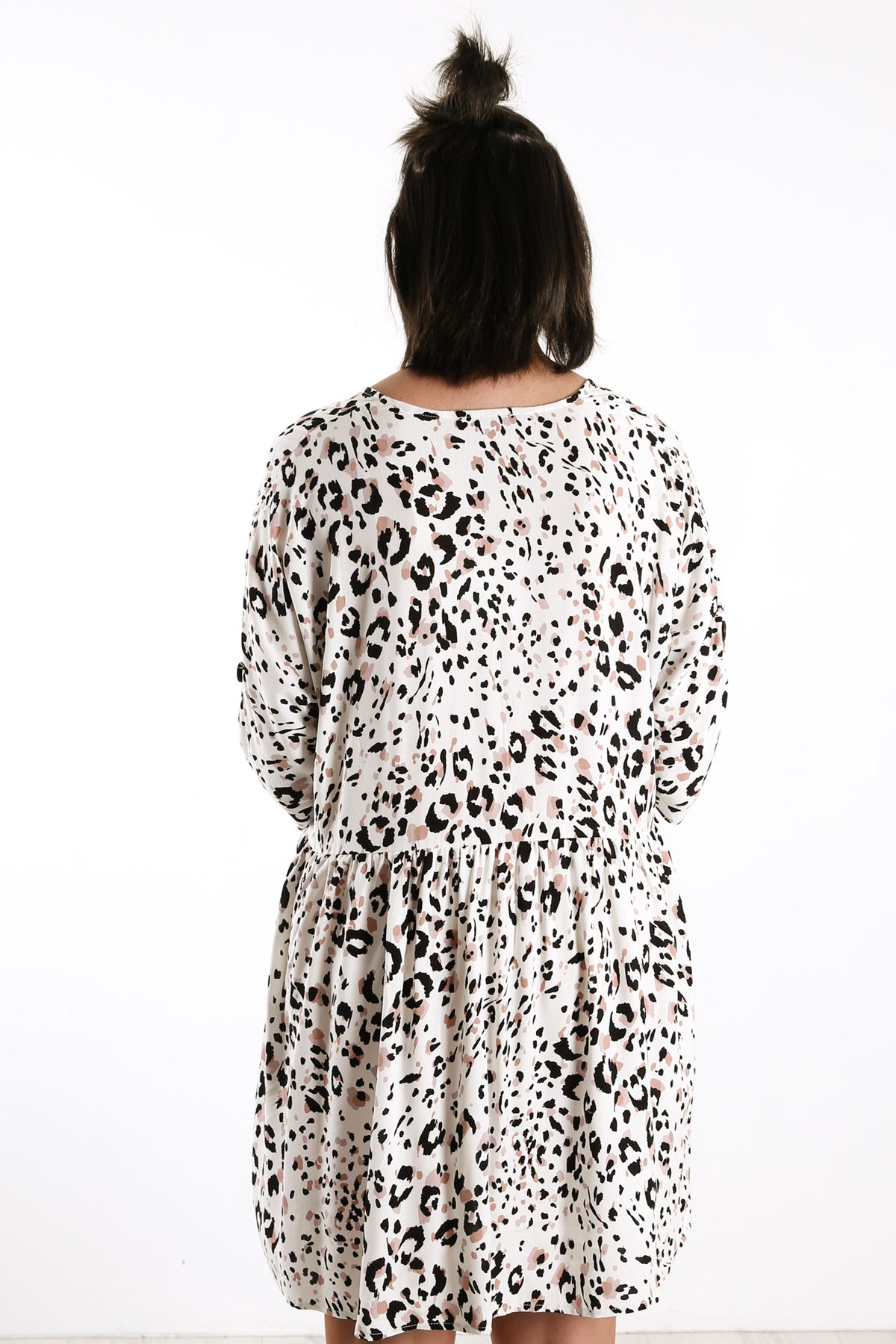Freddie Dress Snow Leopard Print Jean Jail