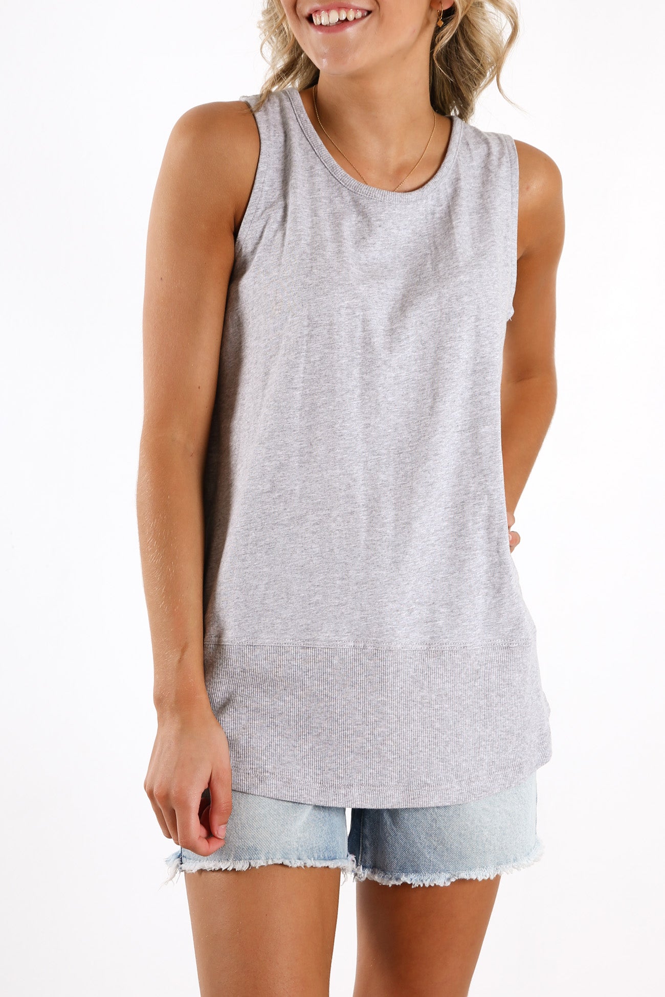 Fundamental Rib Tank Grey Marle