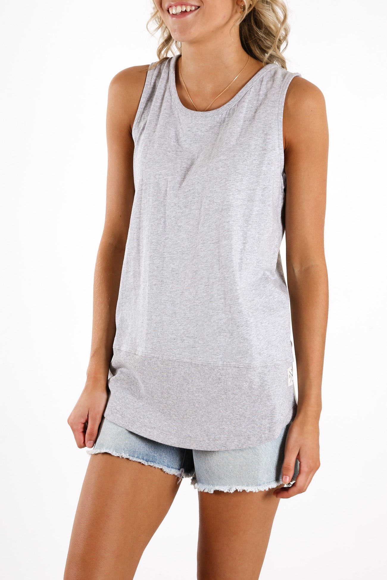 Fundamental Rib Tank Grey Marle