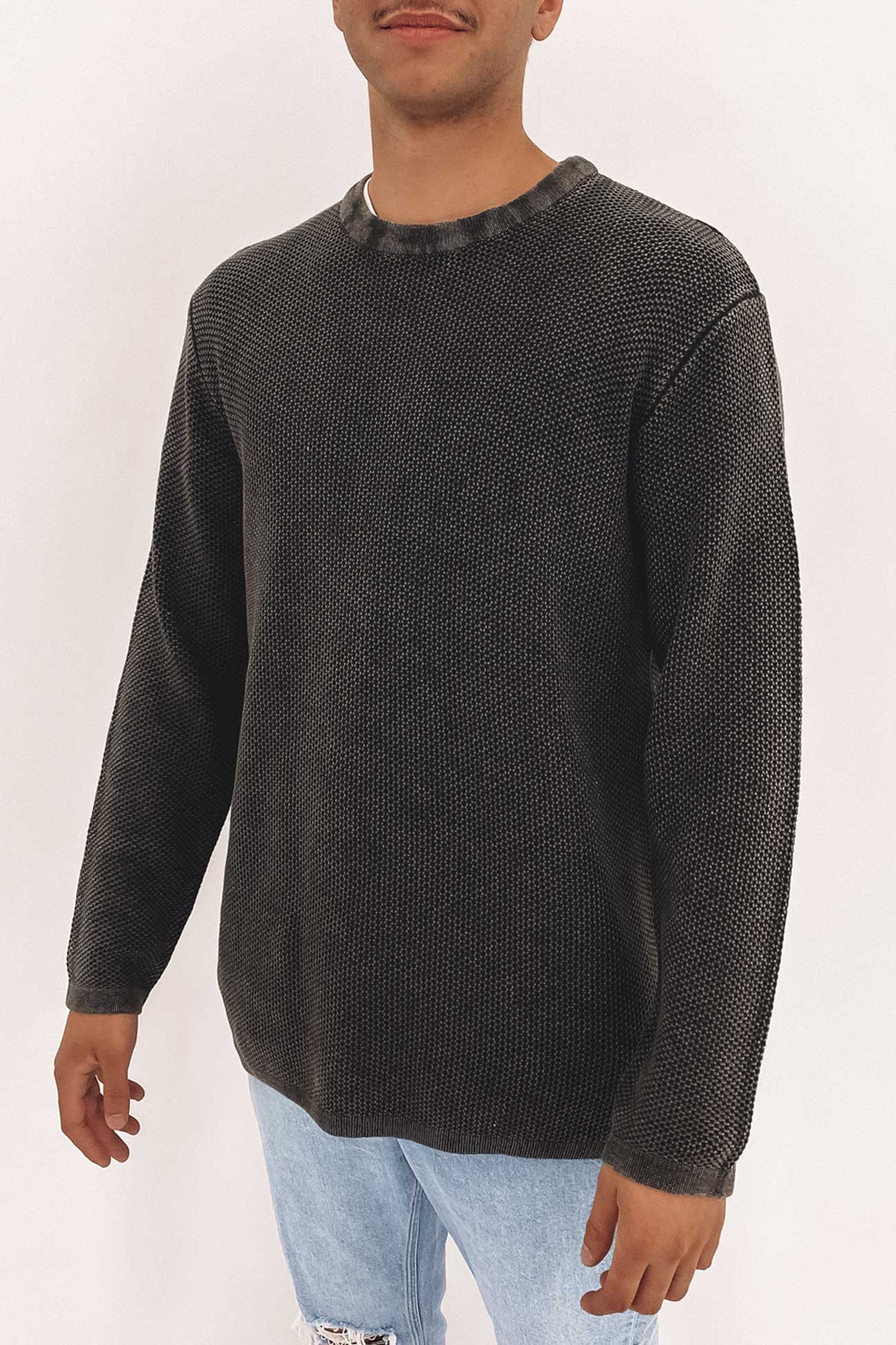 Getaway Knit Crew Washed Black