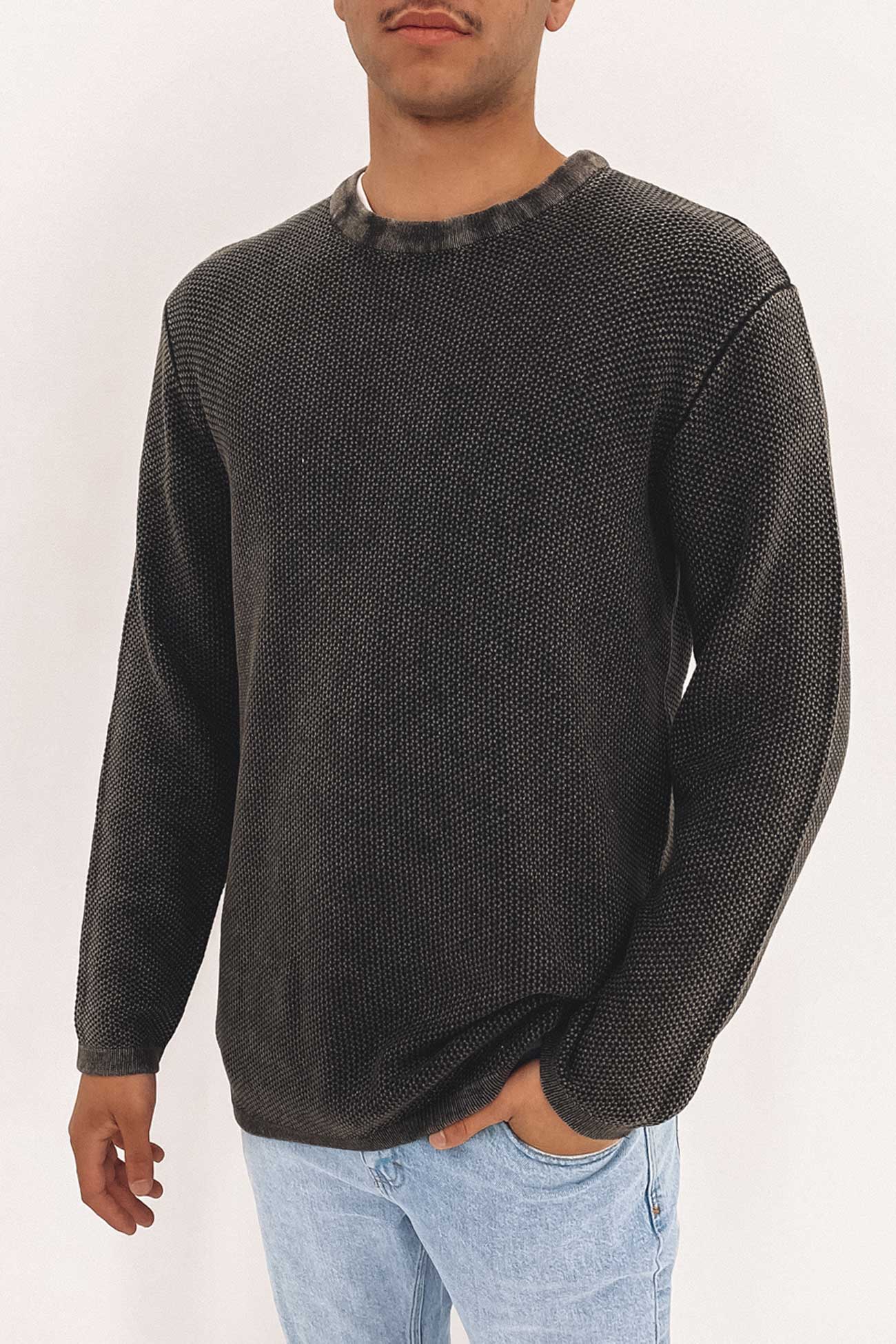 Getaway Knit Crew Washed Black
